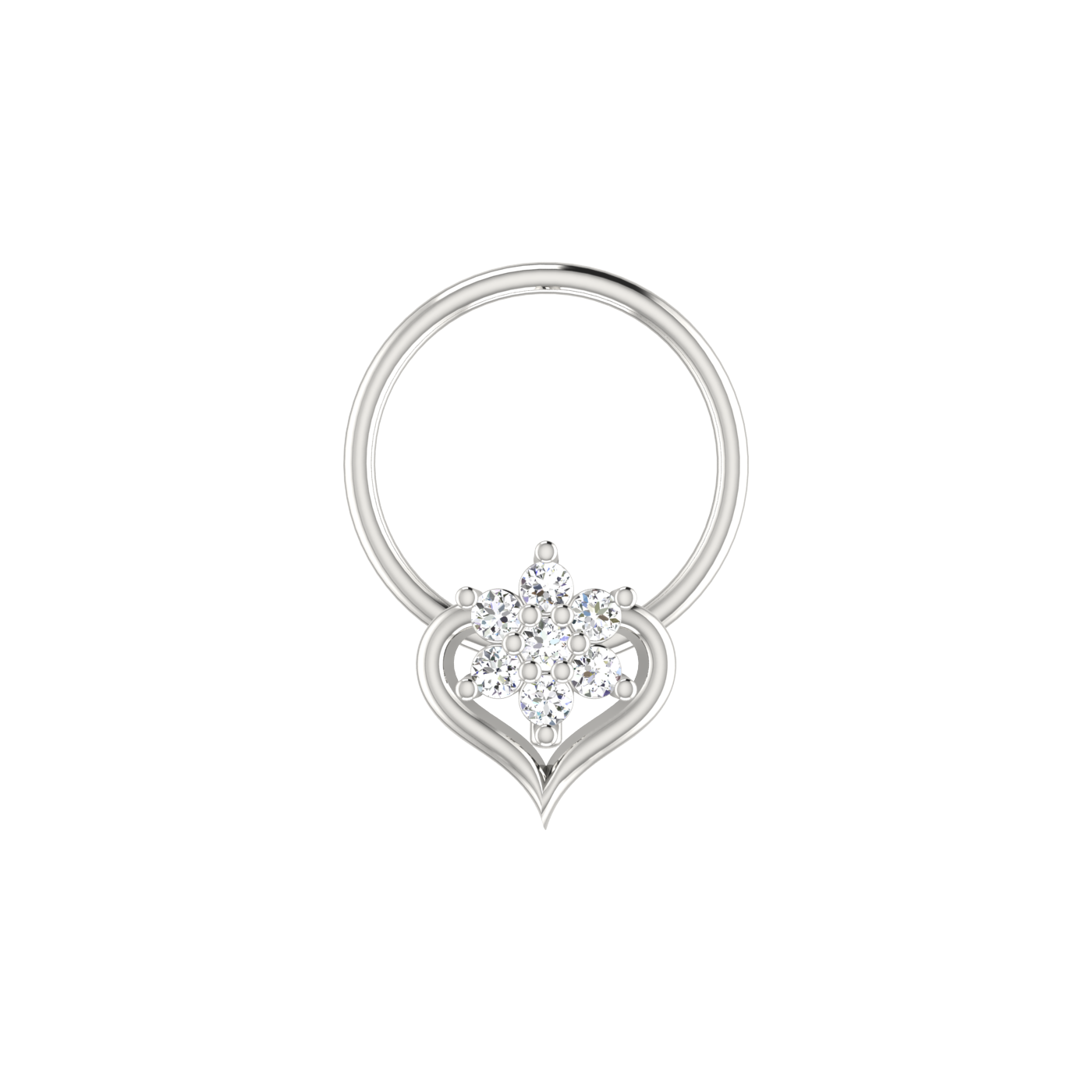 Ethereal Empress Gilded Blossom Elegance — 0.03 Carat Lab Grown Diamond Nose Pin