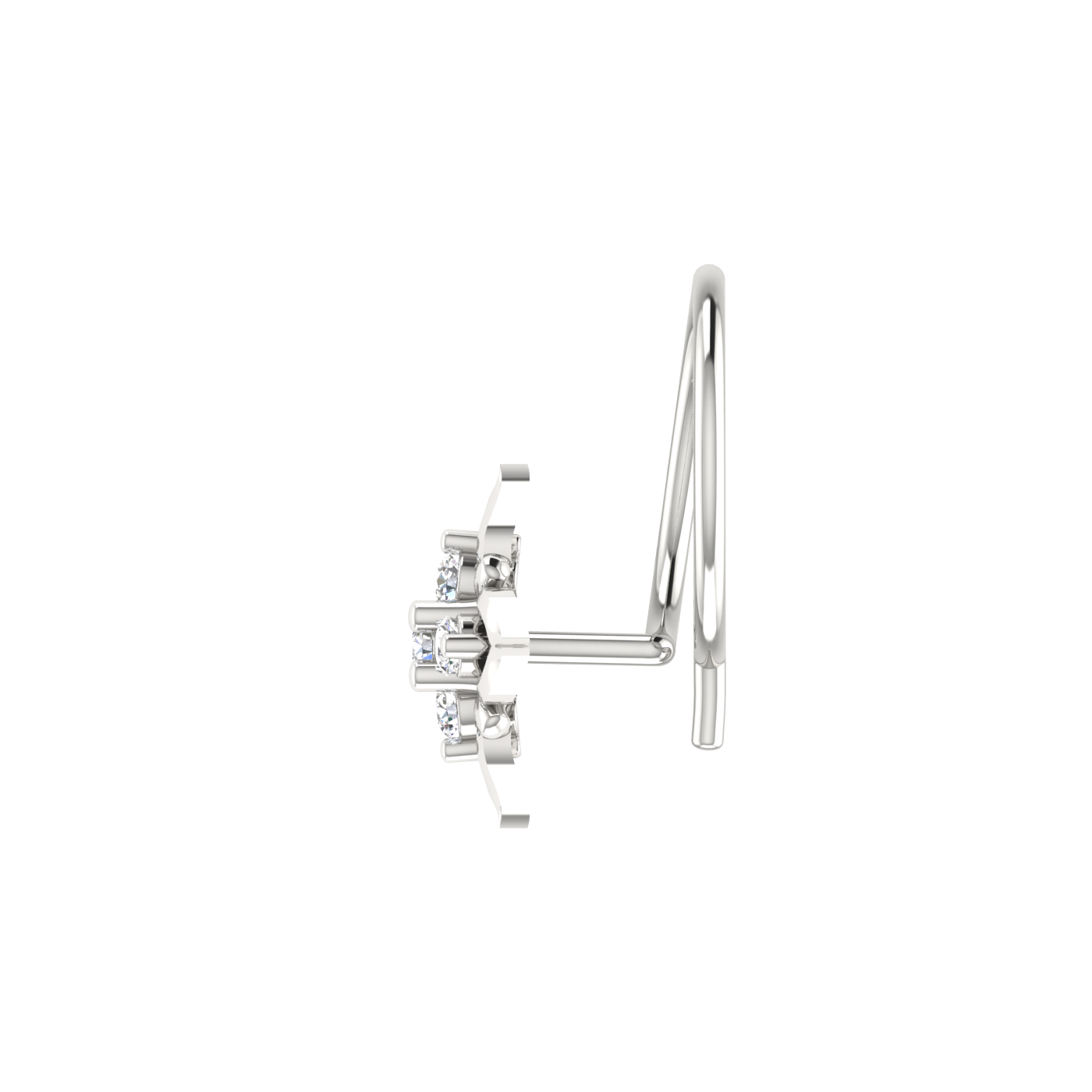 14K Gold Lotus Bloom 0.03ct Lab Grown Diamond Nose Pin