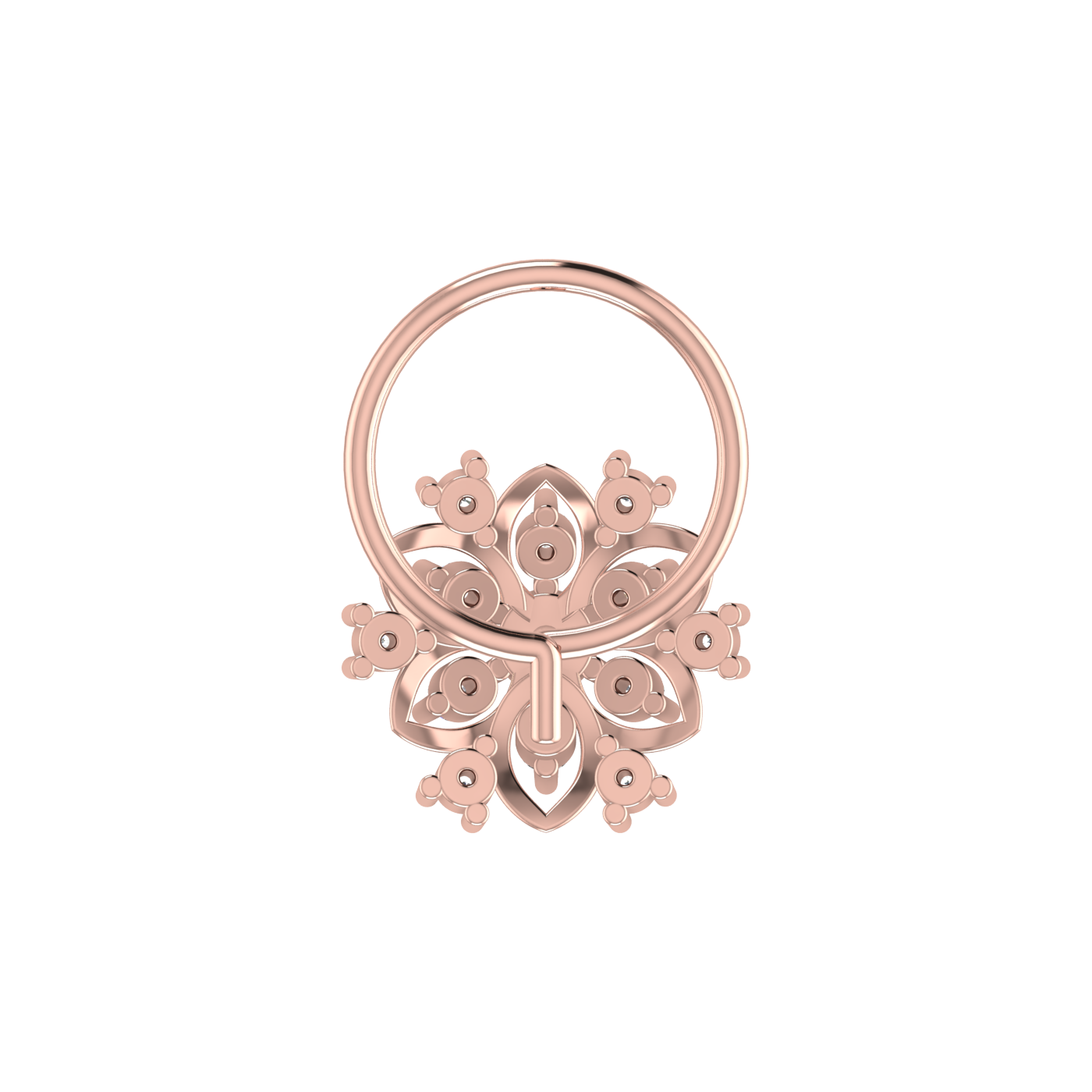 14K Gold Blossom Majesty 0.08ct Lab Grown Diamond Nose Pin
