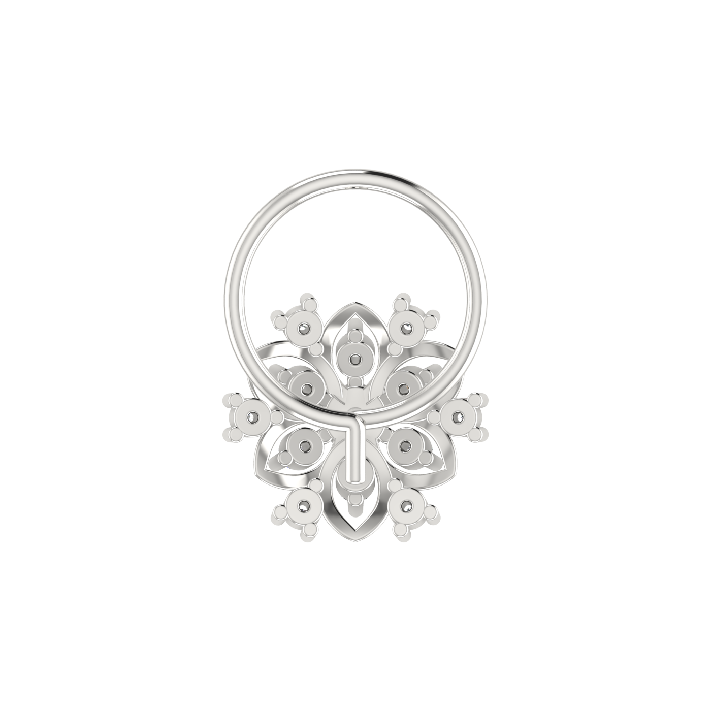 14K Gold Blossom Majesty 0.08ct Lab Grown Diamond Nose Pin