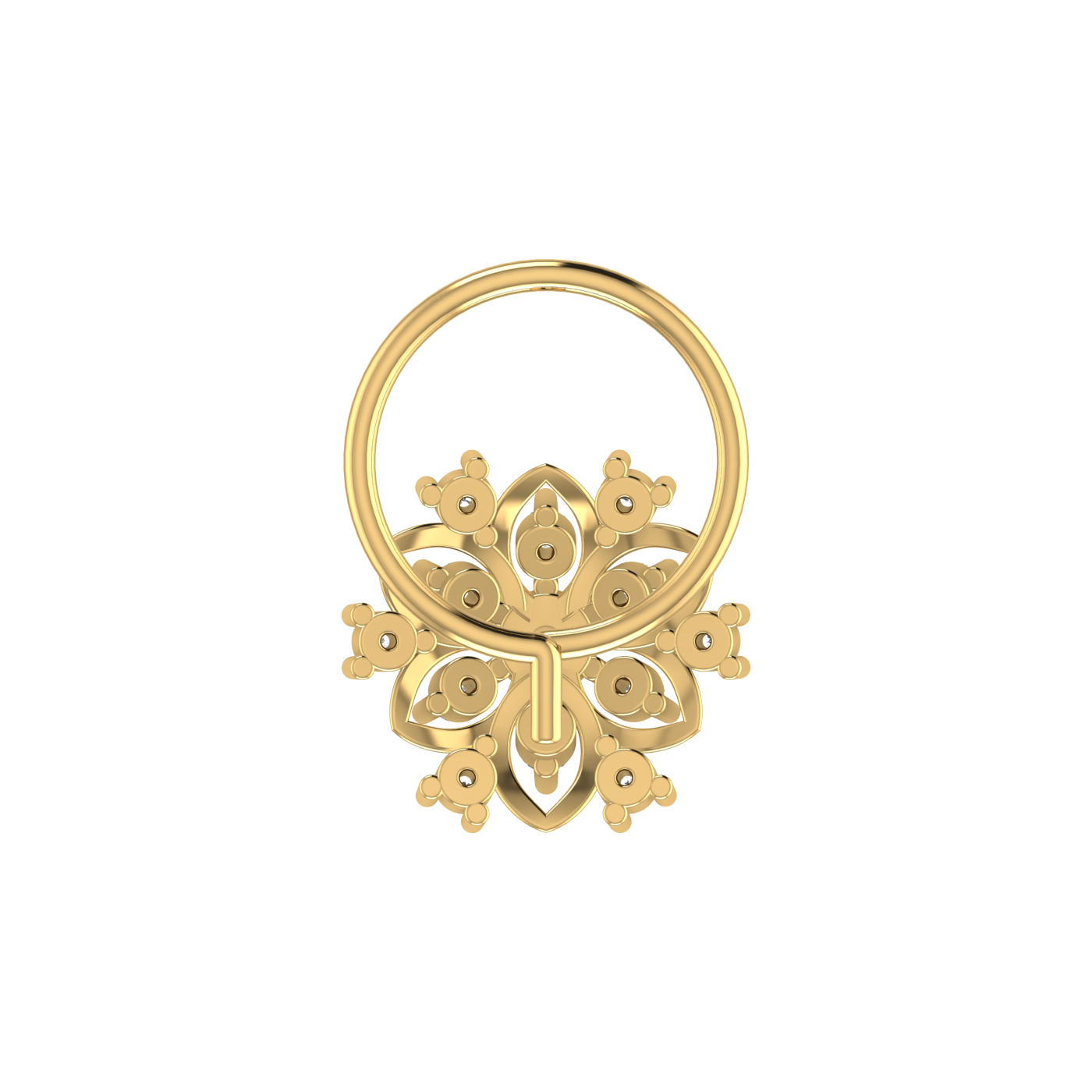 14K Gold Blossom Majesty 0.08ct Lab Grown Diamond Nose Pin