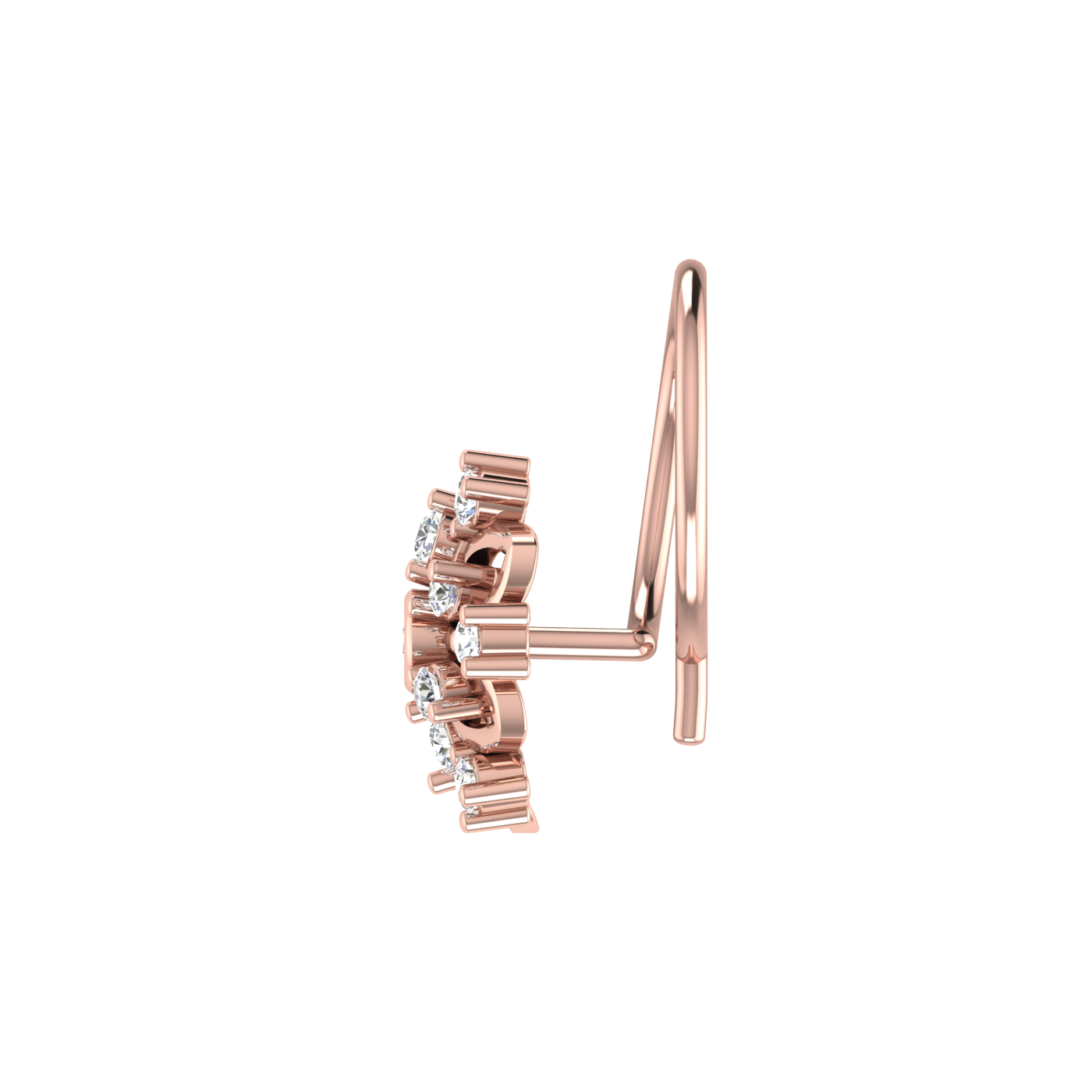 14K Gold Blossom Majesty 0.08ct Lab Grown Diamond Nose Pin