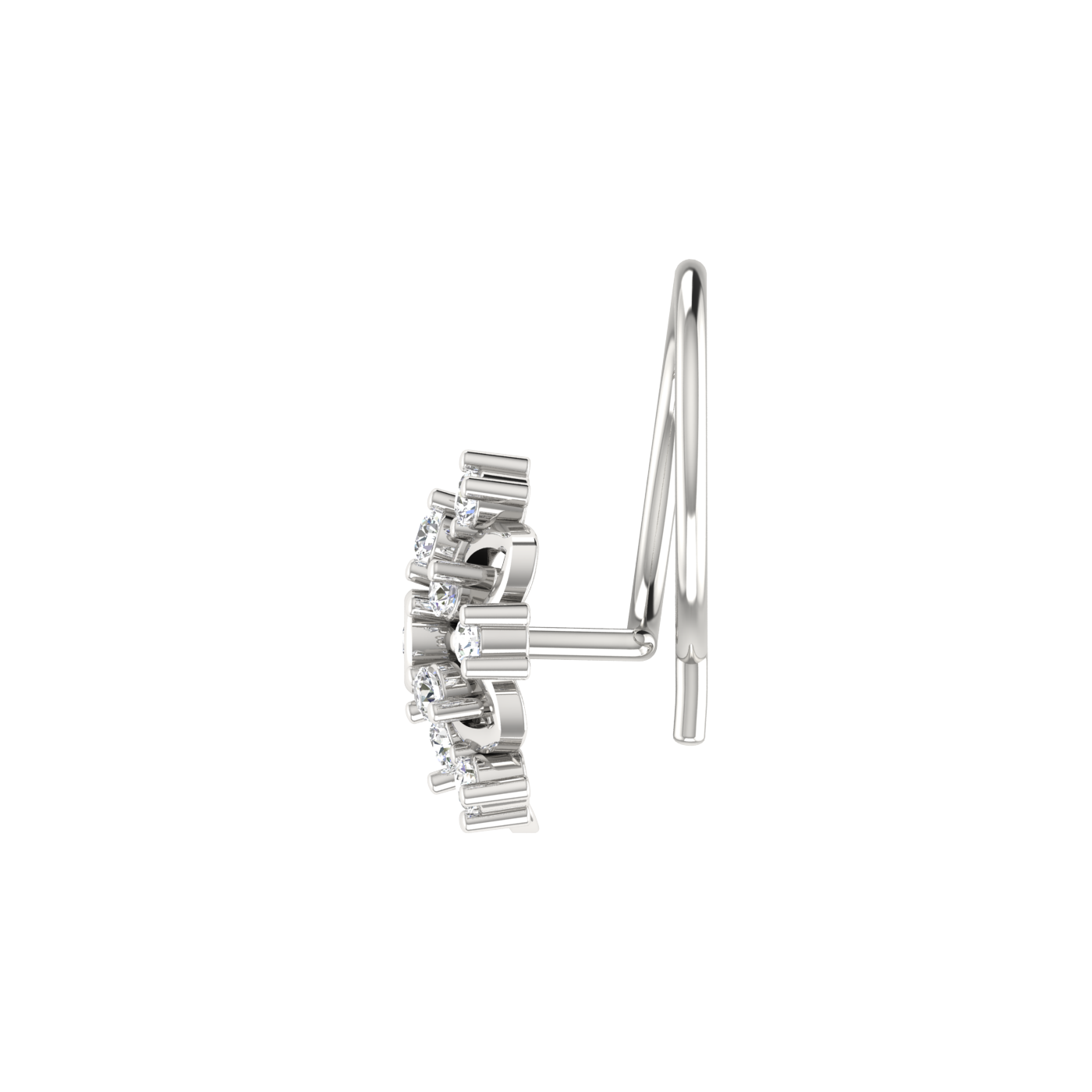14K Gold Blossom Majesty 0.08ct Lab Grown Diamond Nose Pin