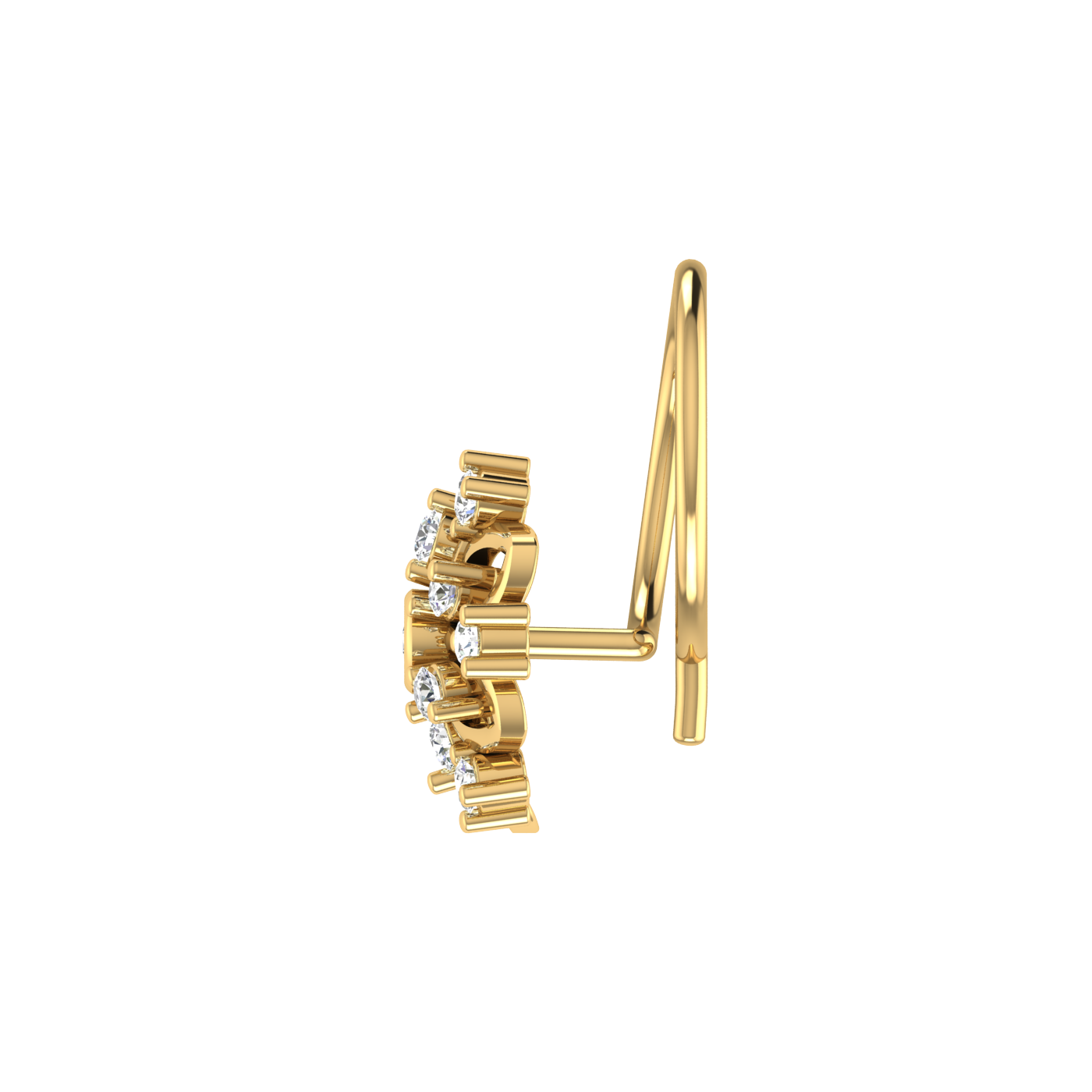 14K Gold Blossom Majesty 0.08ct Lab Grown Diamond Nose Pin
