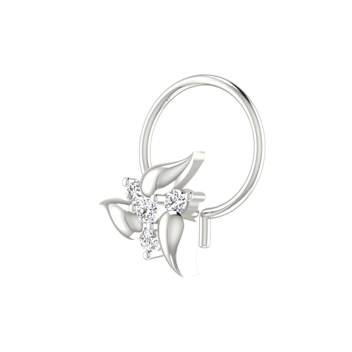 14K Gold Blossom Grace 0.05ct Lab Grown Diamond Nose Pin
