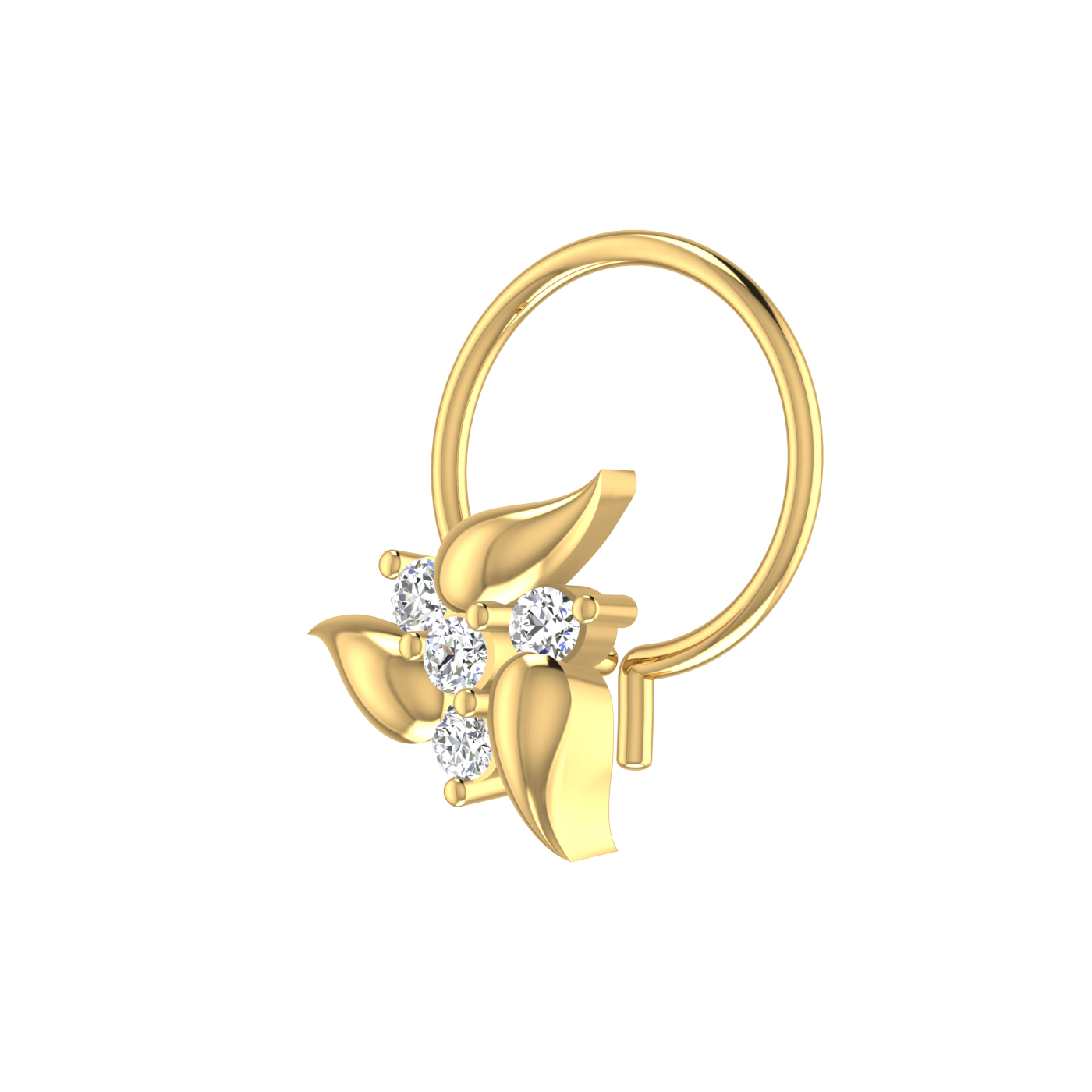 14K Gold Blossom Grace 0.05ct Lab Grown Diamond Nose Pin