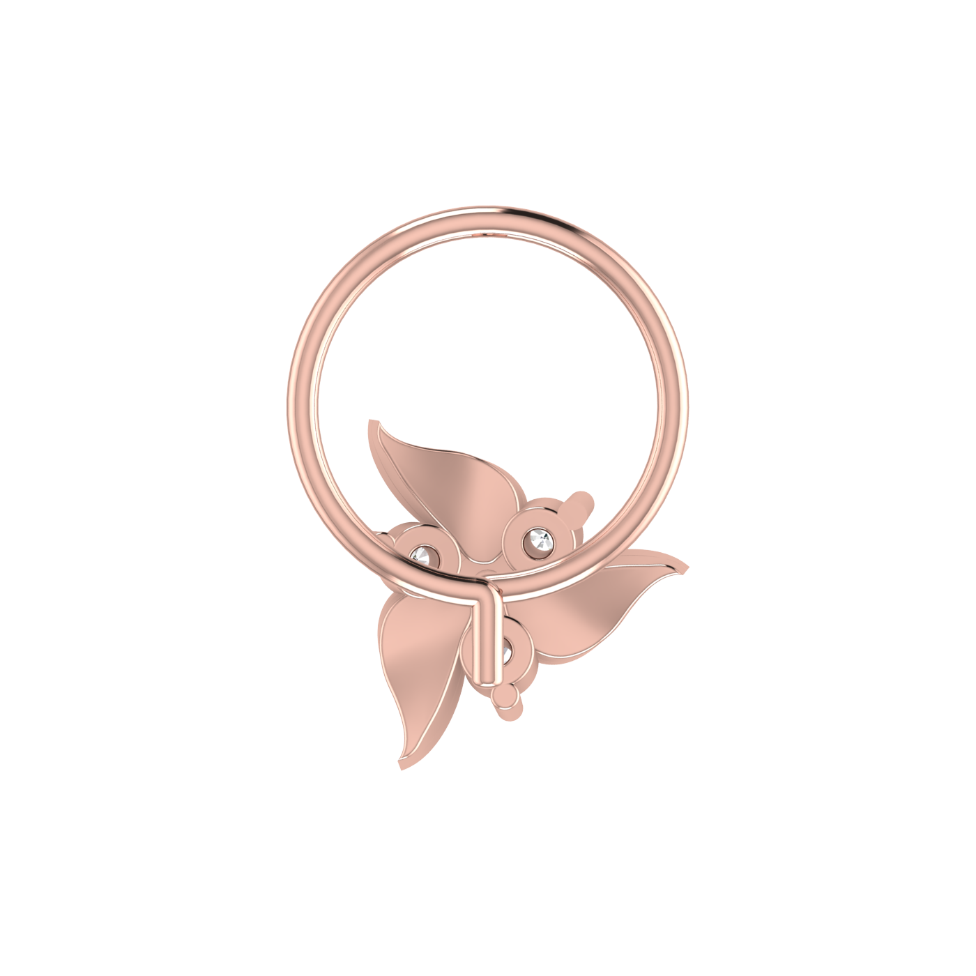 14K Gold Blossom Grace 0.05ct Lab Grown Diamond Nose Pin