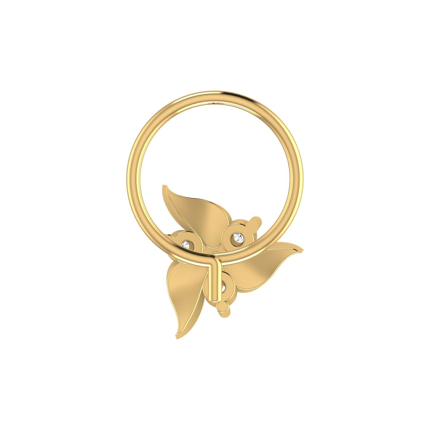 14K Gold Blossom Grace 0.05ct Lab Grown Diamond Nose Pin