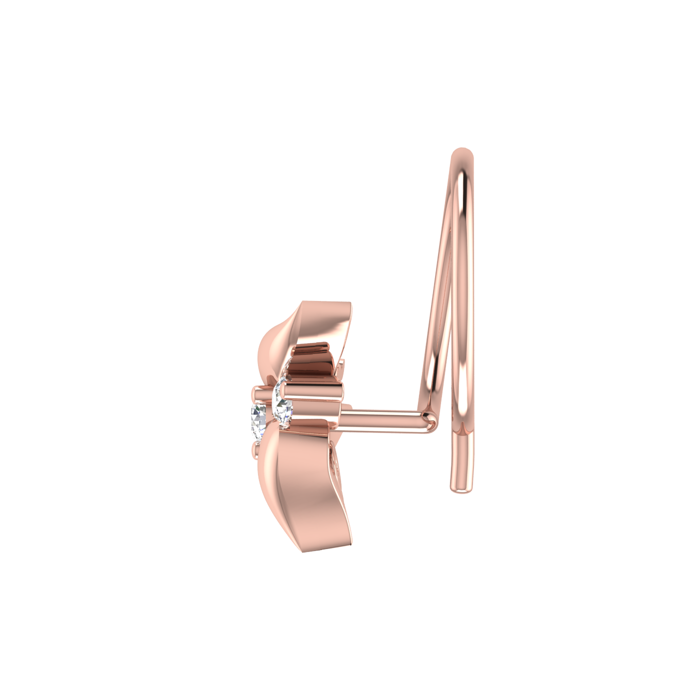 14K Gold Blossom Grace 0.05ct Lab Grown Diamond Nose Pin