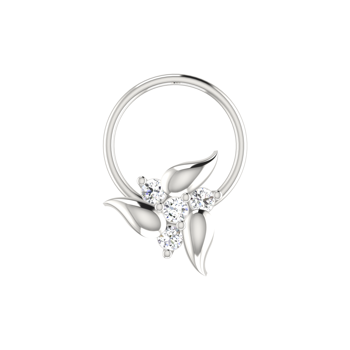 14K Gold Blossom Grace 0.05ct Lab Grown Diamond Nose Pin