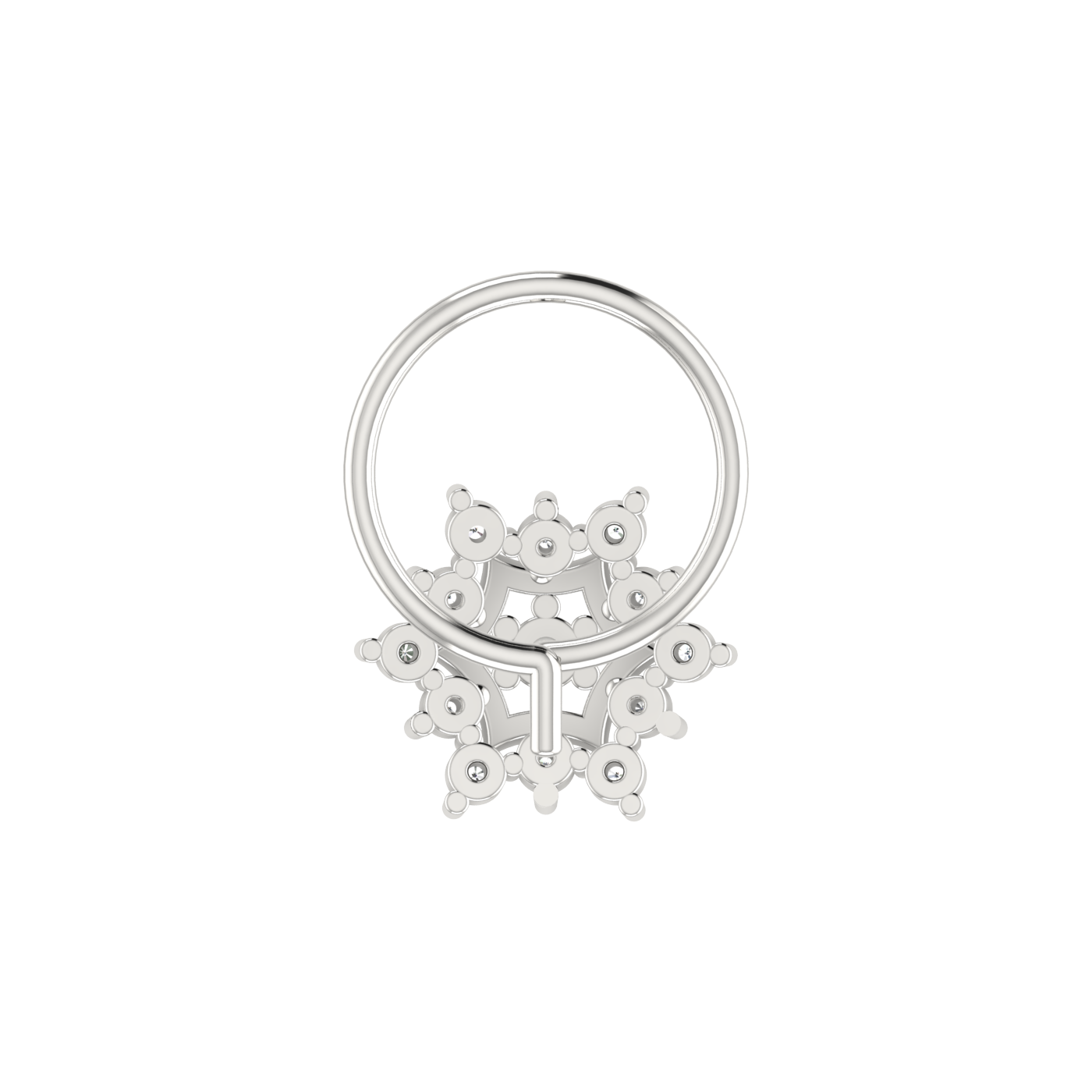 14K Gold Elegant 0.09ct Floral Lab Grown Diamond Nose Pin