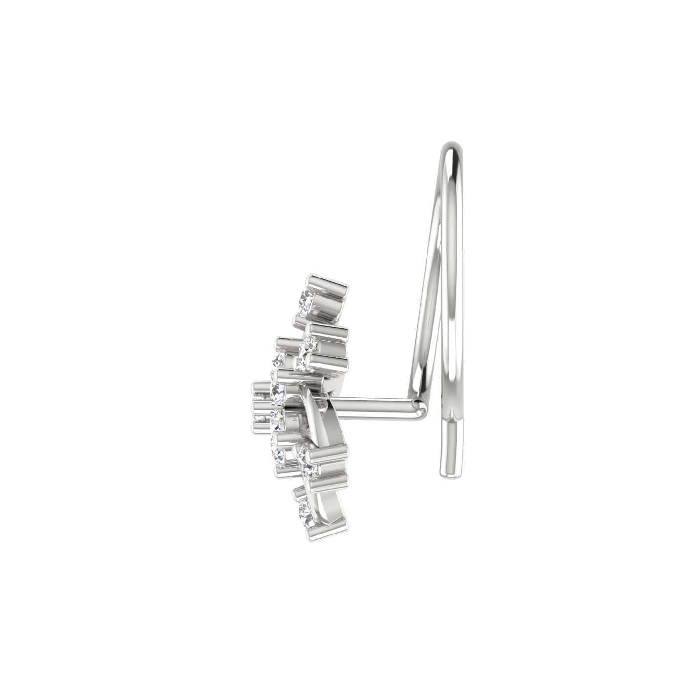 14K Gold Brilliant 0.06ct Cluster Lab Grown Diamond Nose Pin