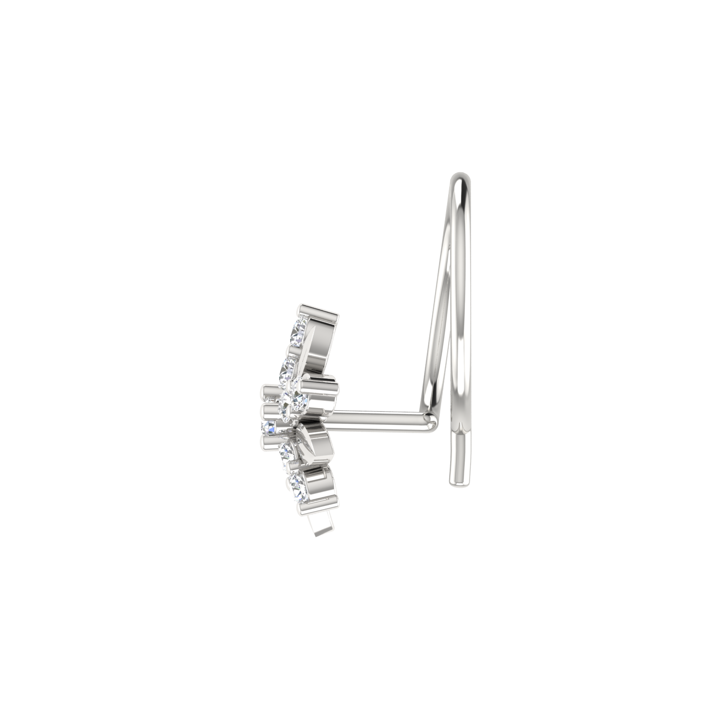 14K Gold Flower Shape Style 0.08ct Lab Grown Diamond Nose Pin
