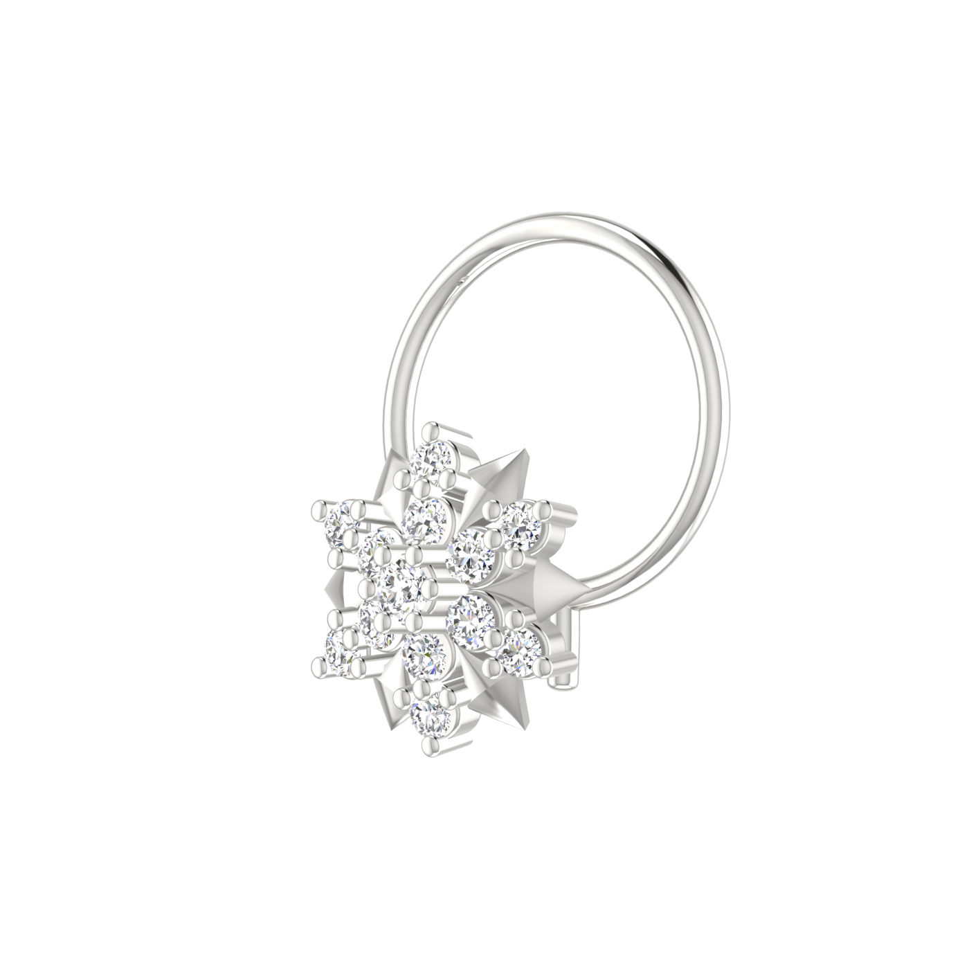 14K Gold Stellar Radiance Nose Pin Design 0.08ct Lab Diamond Nose Pin