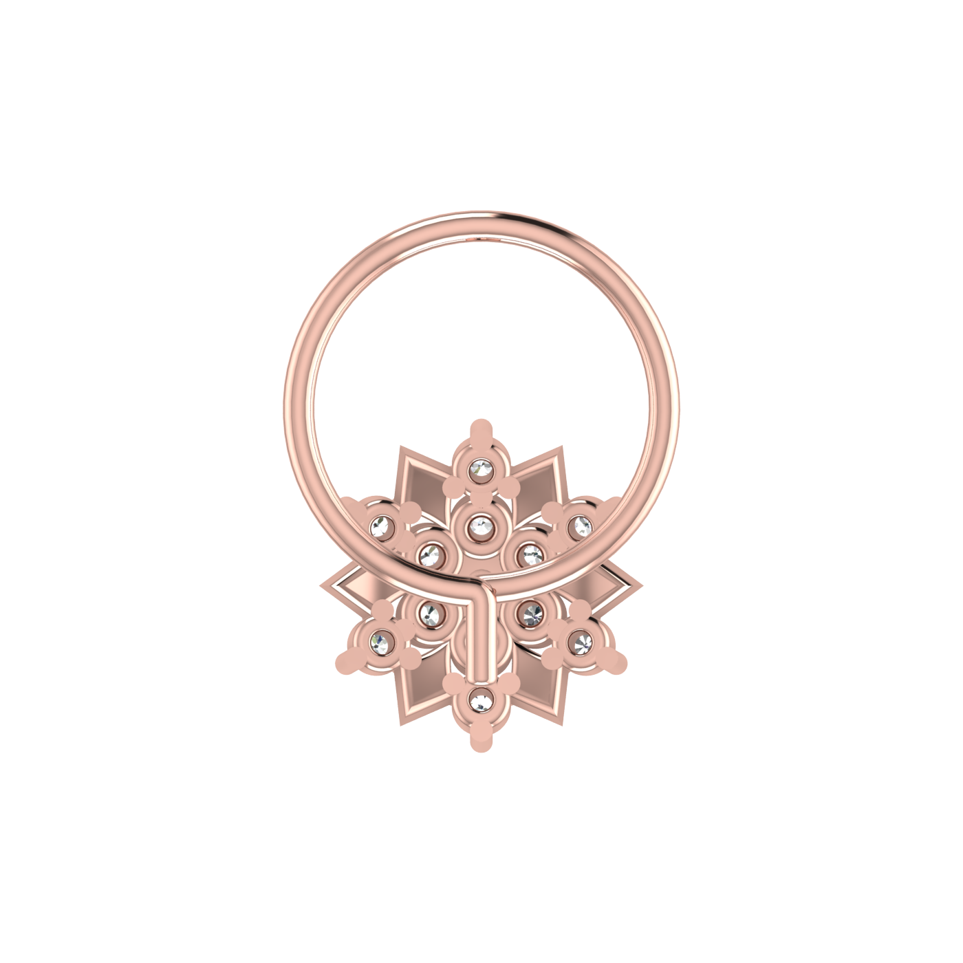 14K Gold Stellar Radiance Nose Pin Design 0.08ct Lab Diamond Nose Pin