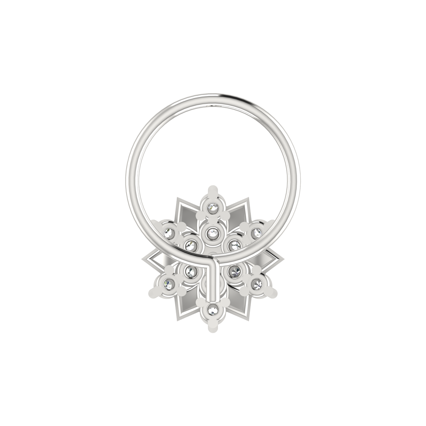 14K Gold Stellar Radiance Nose Pin Design 0.08ct Lab Diamond Nose Pin