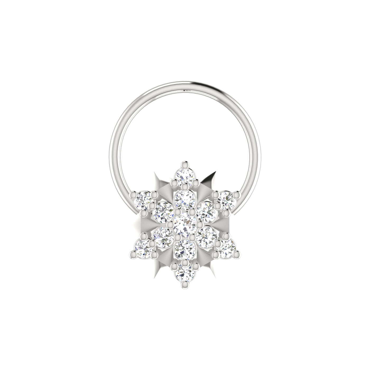 14K Gold Stellar Radiance Nose Pin Design 0.08ct Lab Diamond Nose Pin