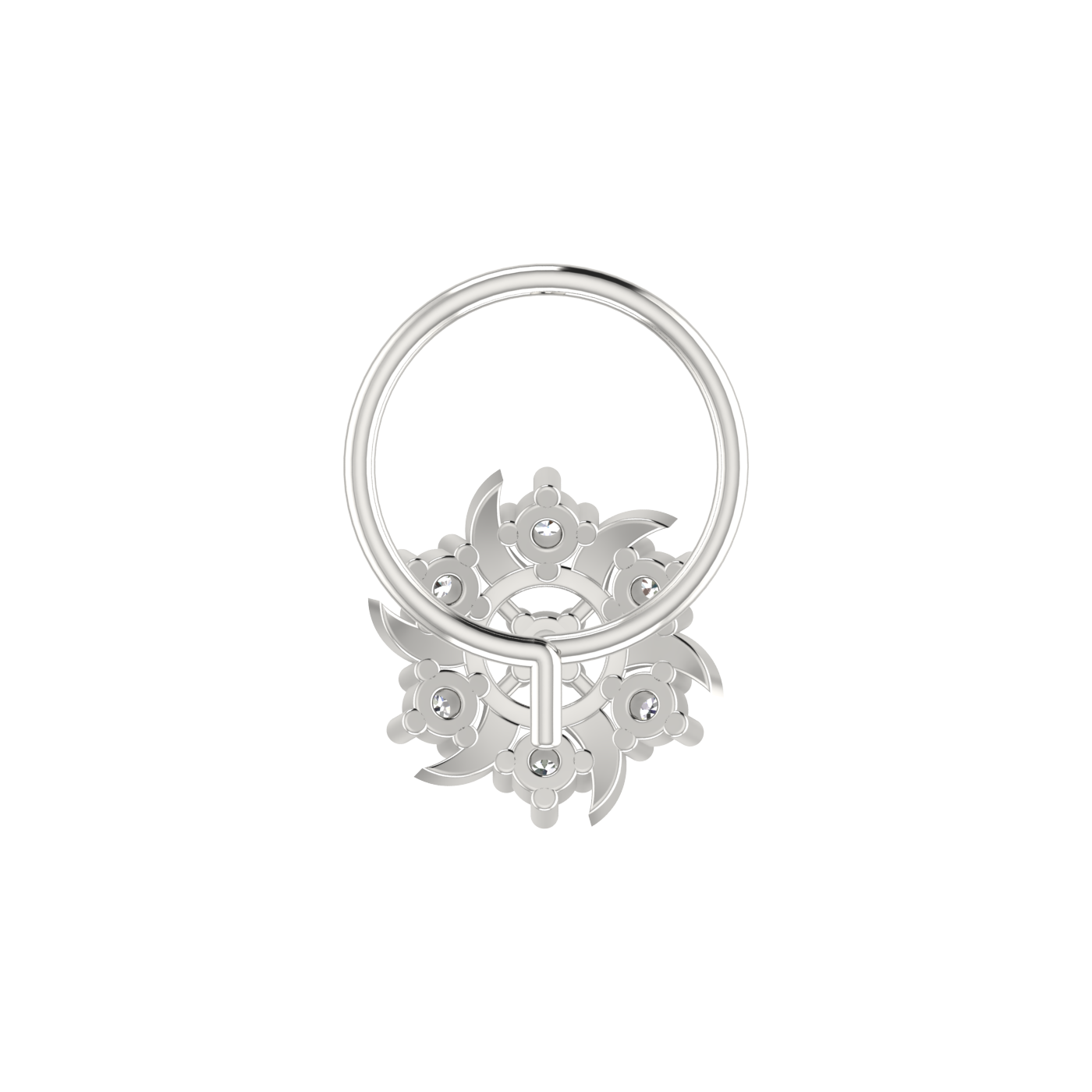 14K Gold Solar Radiance Design 0.06ct Lab Grown Diamond Nose Pin