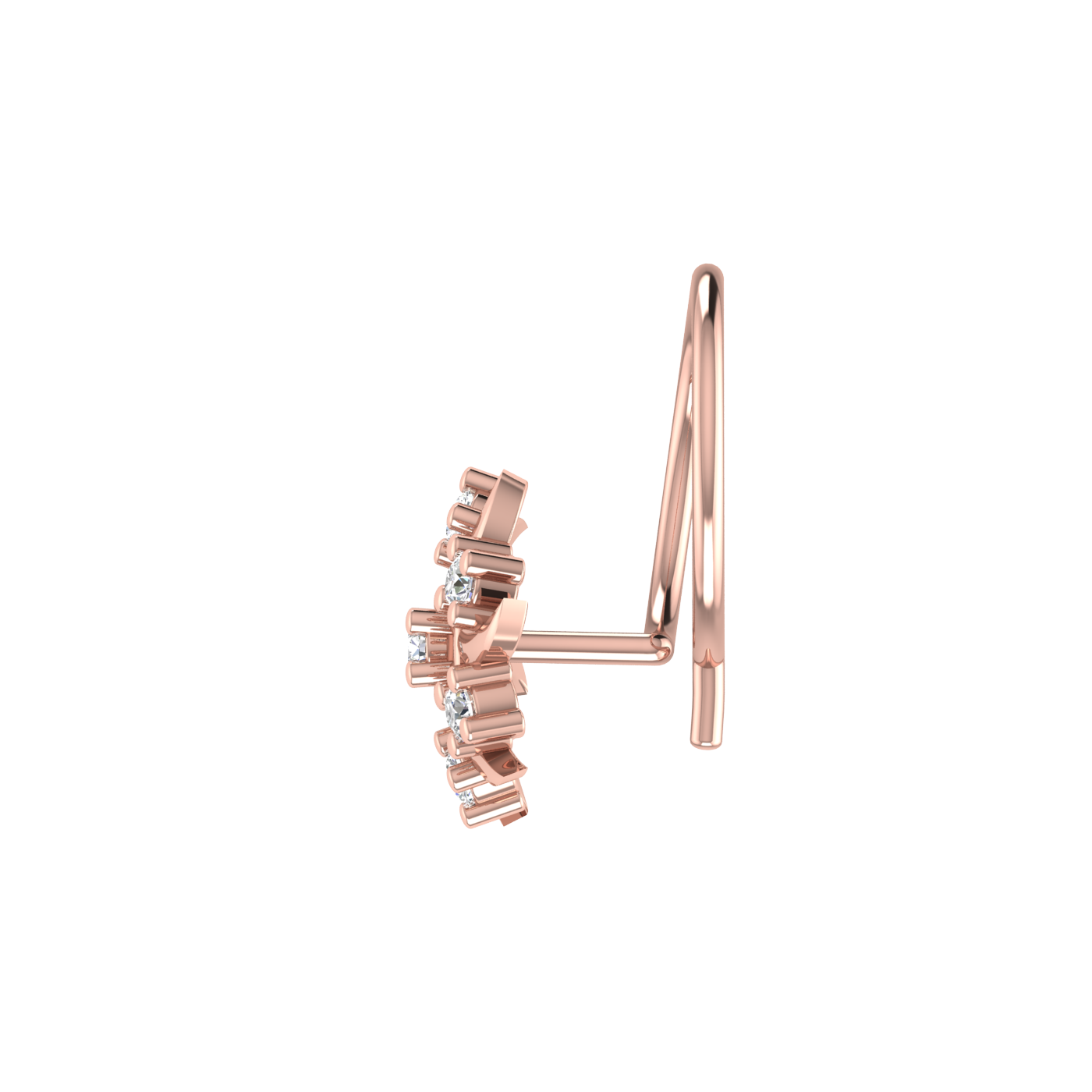 14K Gold Solar Radiance Design 0.06ct Lab Grown Diamond Nose Pin