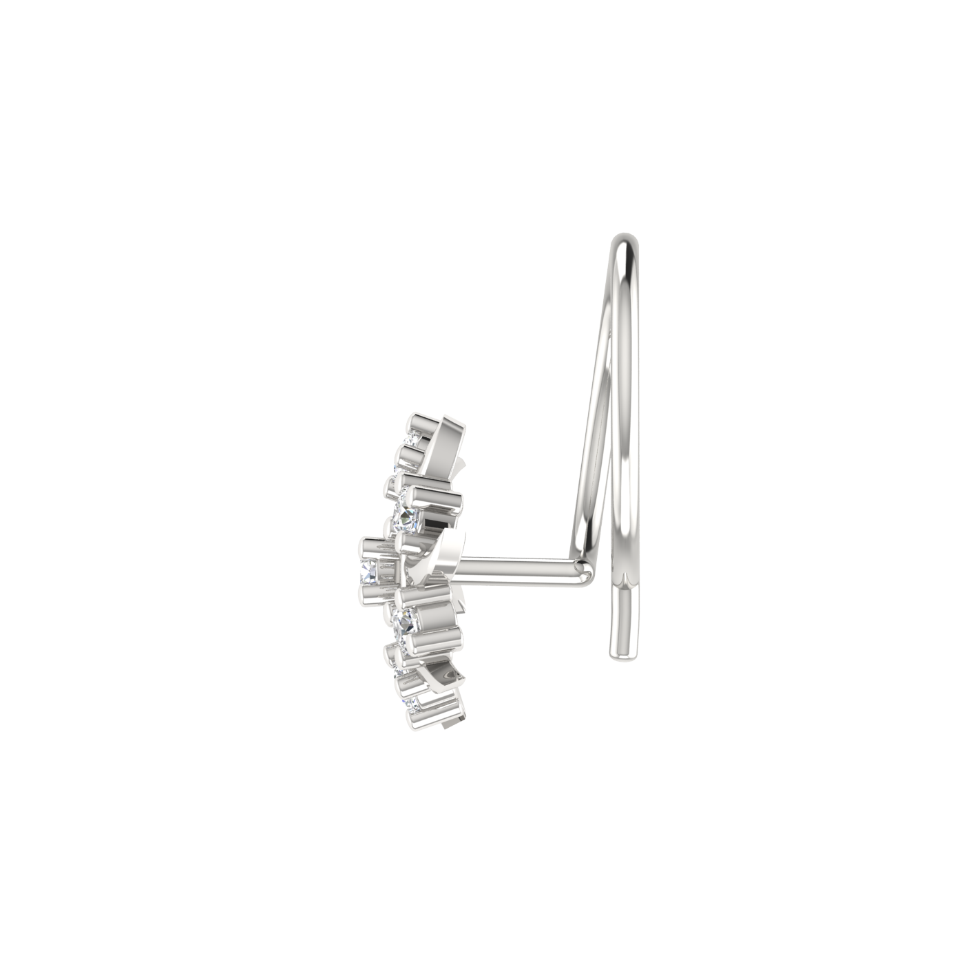 14K Gold Solar Radiance Design 0.06ct Lab Grown Diamond Nose Pin