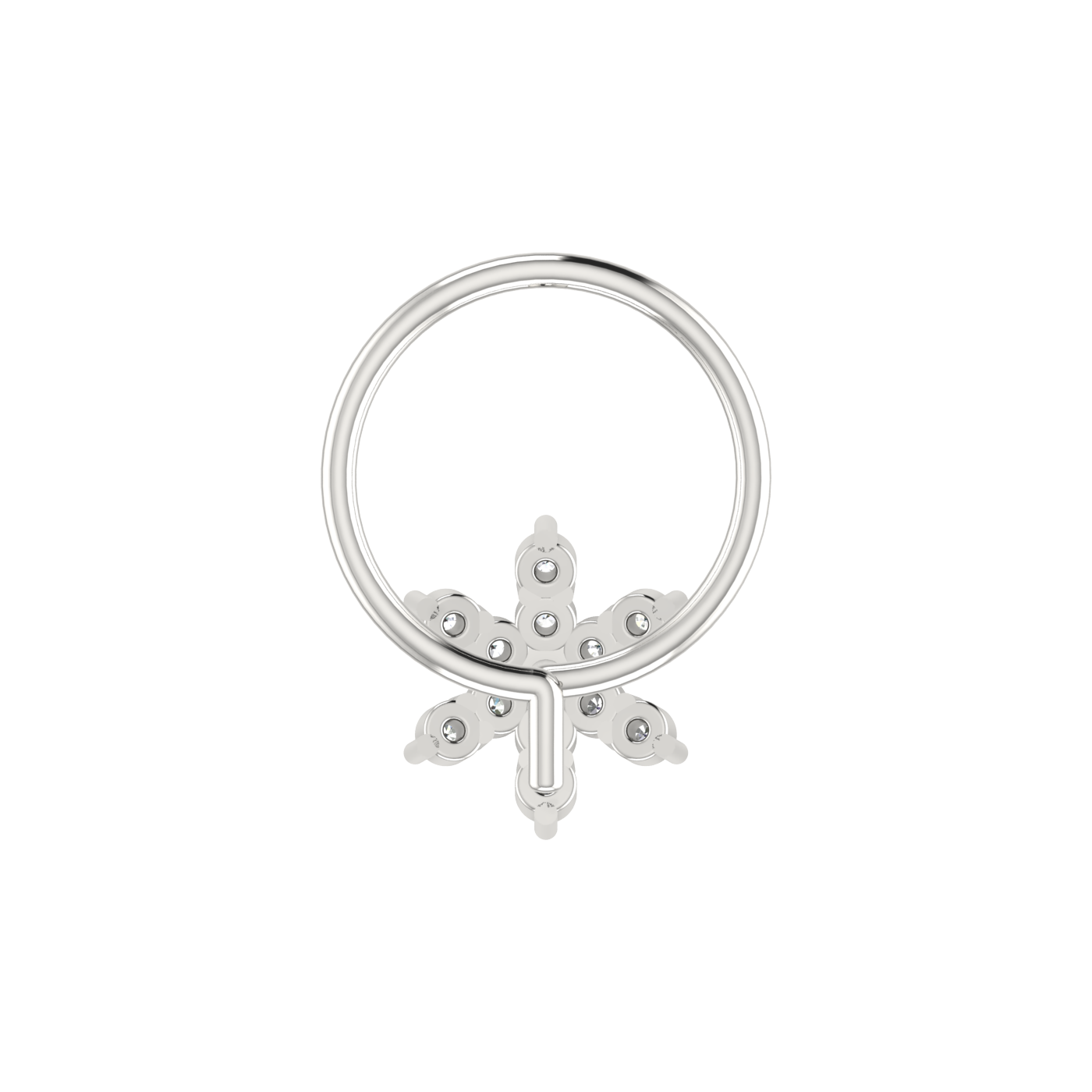14K Gold Celestial Star Design 0.05ct Lab Grown Diamond Nose Pin