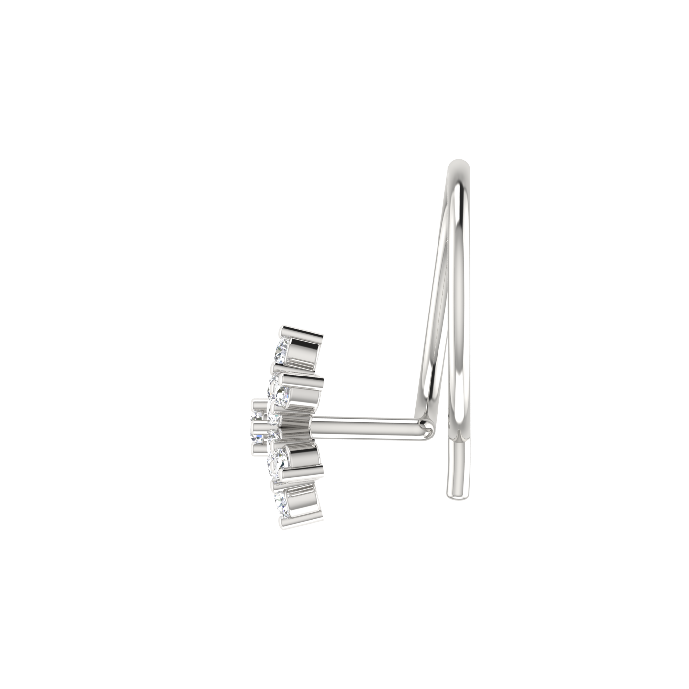 14K Gold Celestial Star Design 0.05ct Lab Grown Diamond Nose Pin