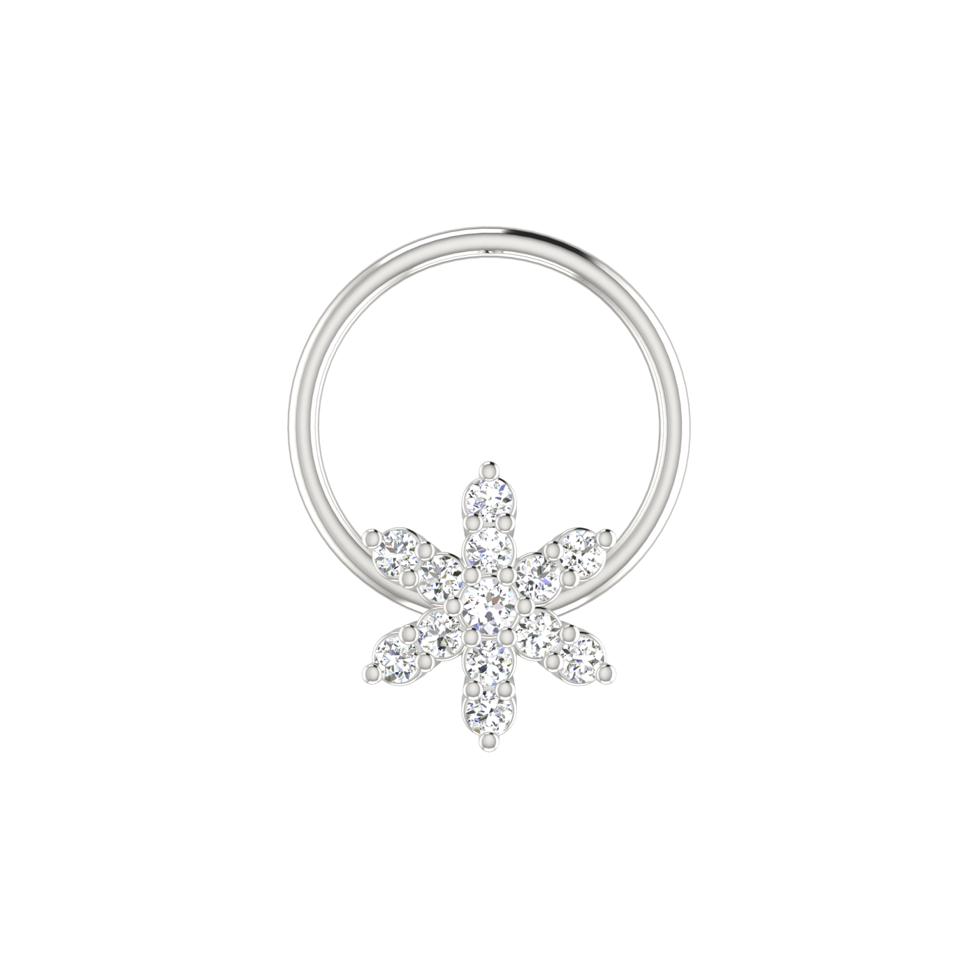 14K Gold Celestial Star Design 0.05ct Lab Grown Diamond Nose Pin
