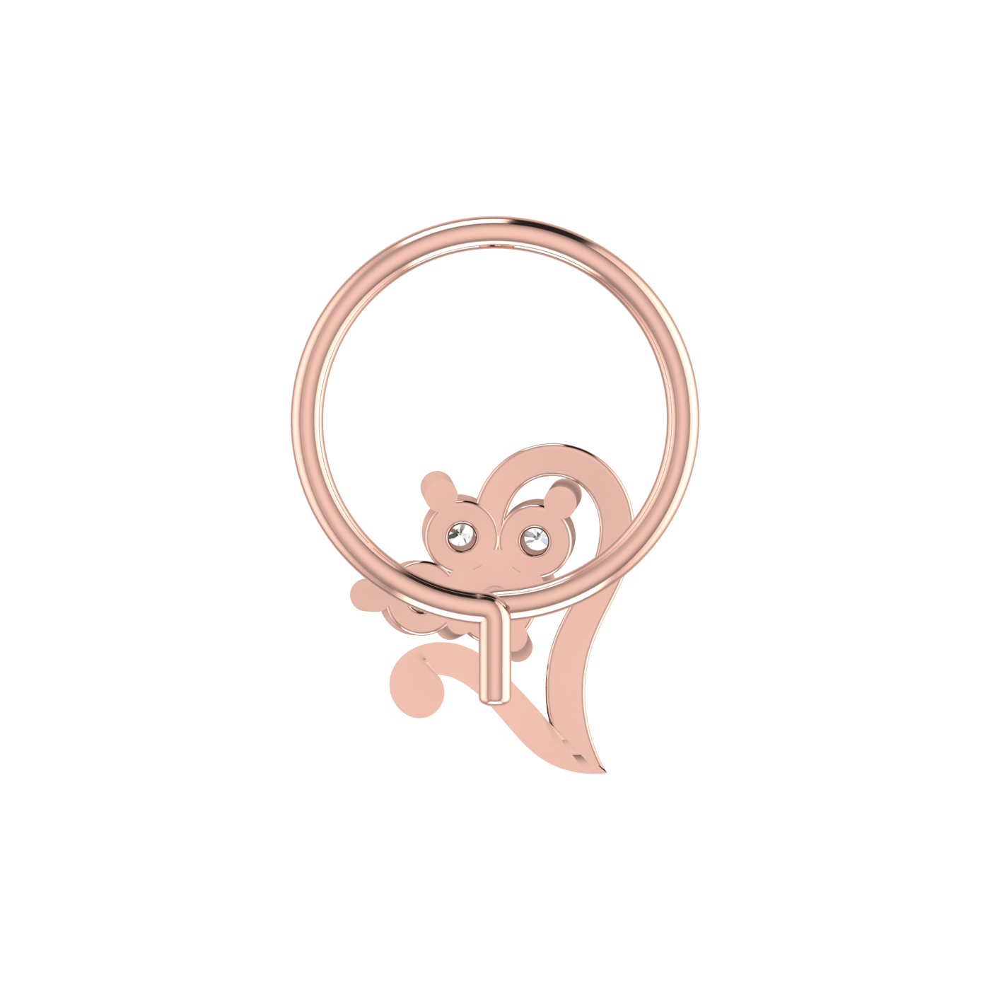 0.08 Carat Lab Grown Diamond Heart-Shaped Nose Pin.