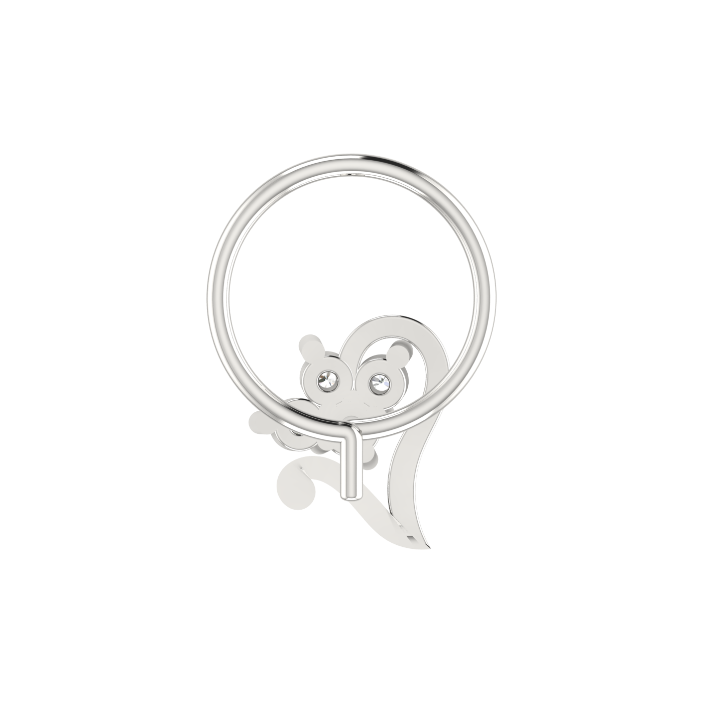 0.08 Carat Lab Grown Diamond Heart-Shaped Nose Pin.