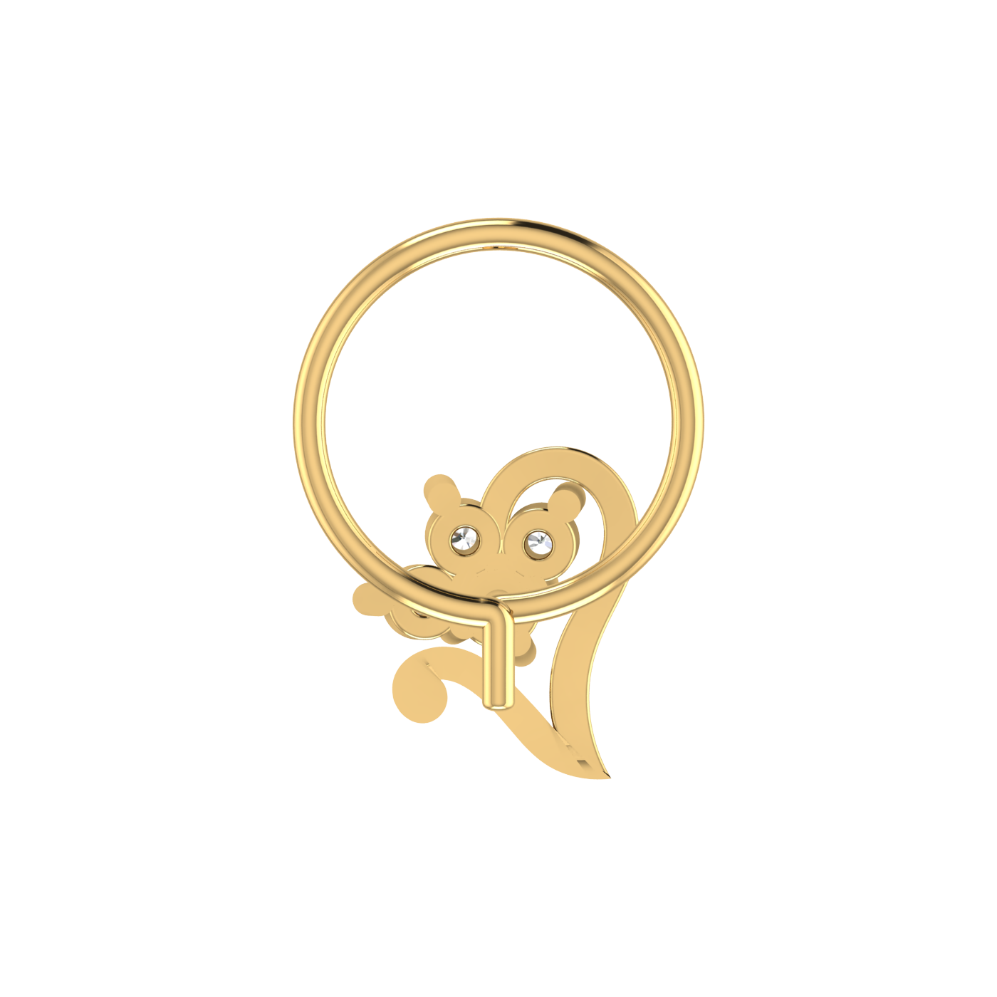 0.08 Carat Lab Grown Diamond Heart-Shaped Nose Pin.