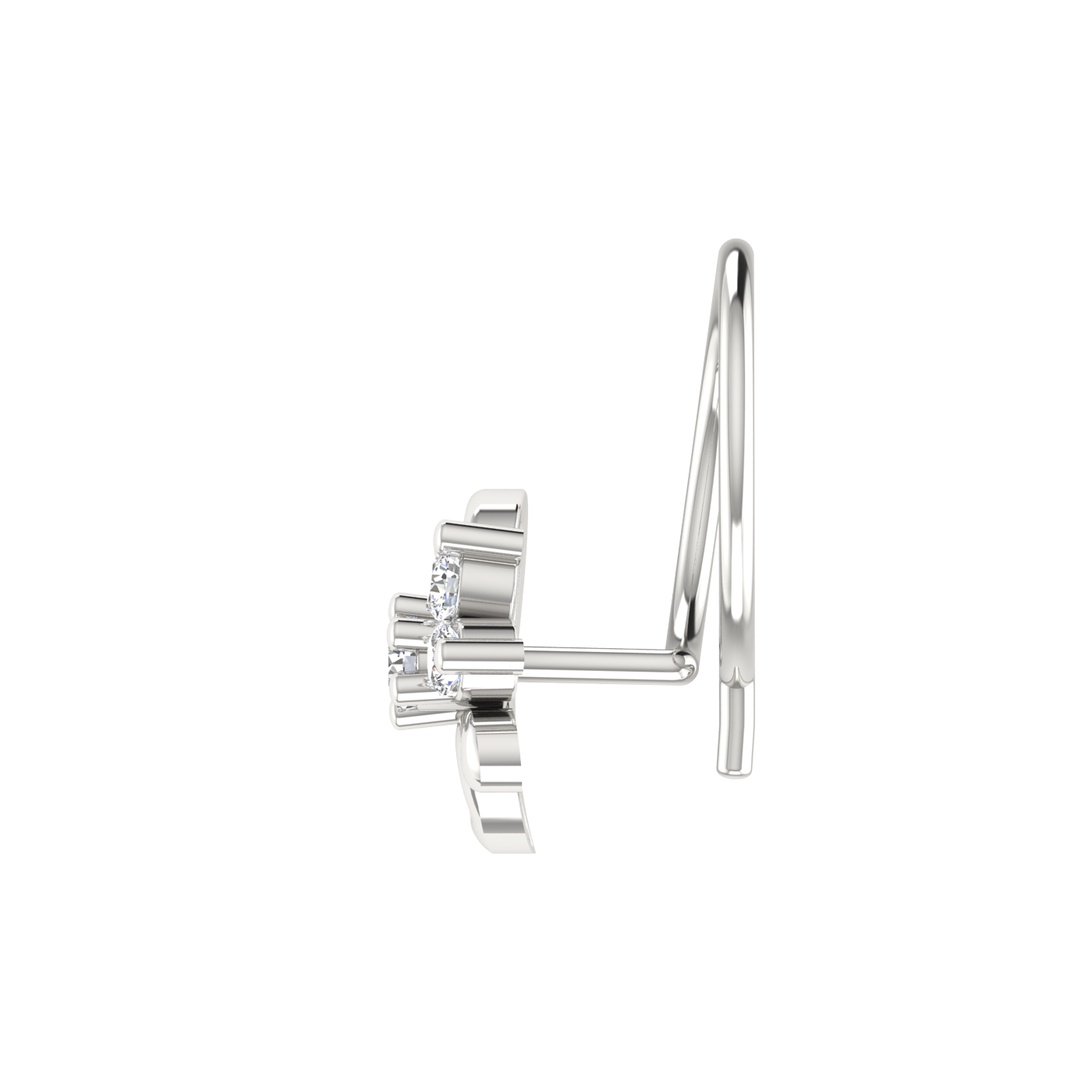 0.08 Carat Lab Grown Diamond Heart-Shaped Nose Pin.