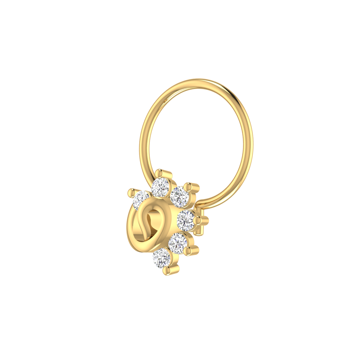14K Gold Eternal Knot Design 0.09ct Lab Grown Diamond Nose Pin