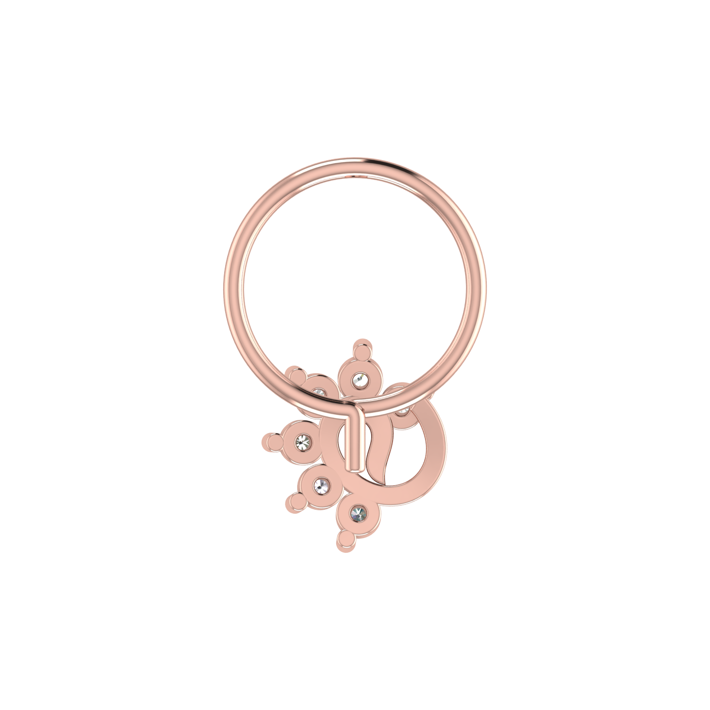 14K Gold Eternal Knot Design 0.09ct Lab Grown Diamond Nose Pin