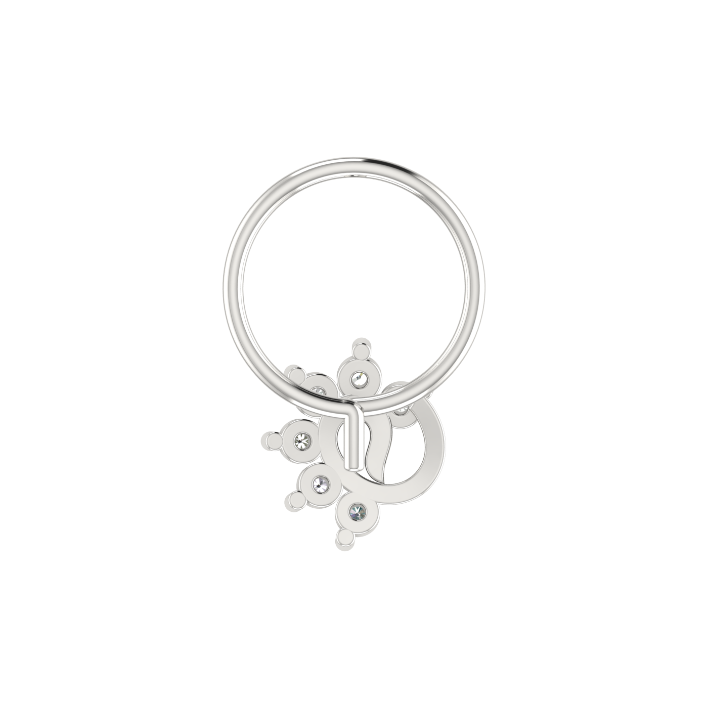 14K Gold Eternal Knot Design 0.09ct Lab Grown Diamond Nose Pin
