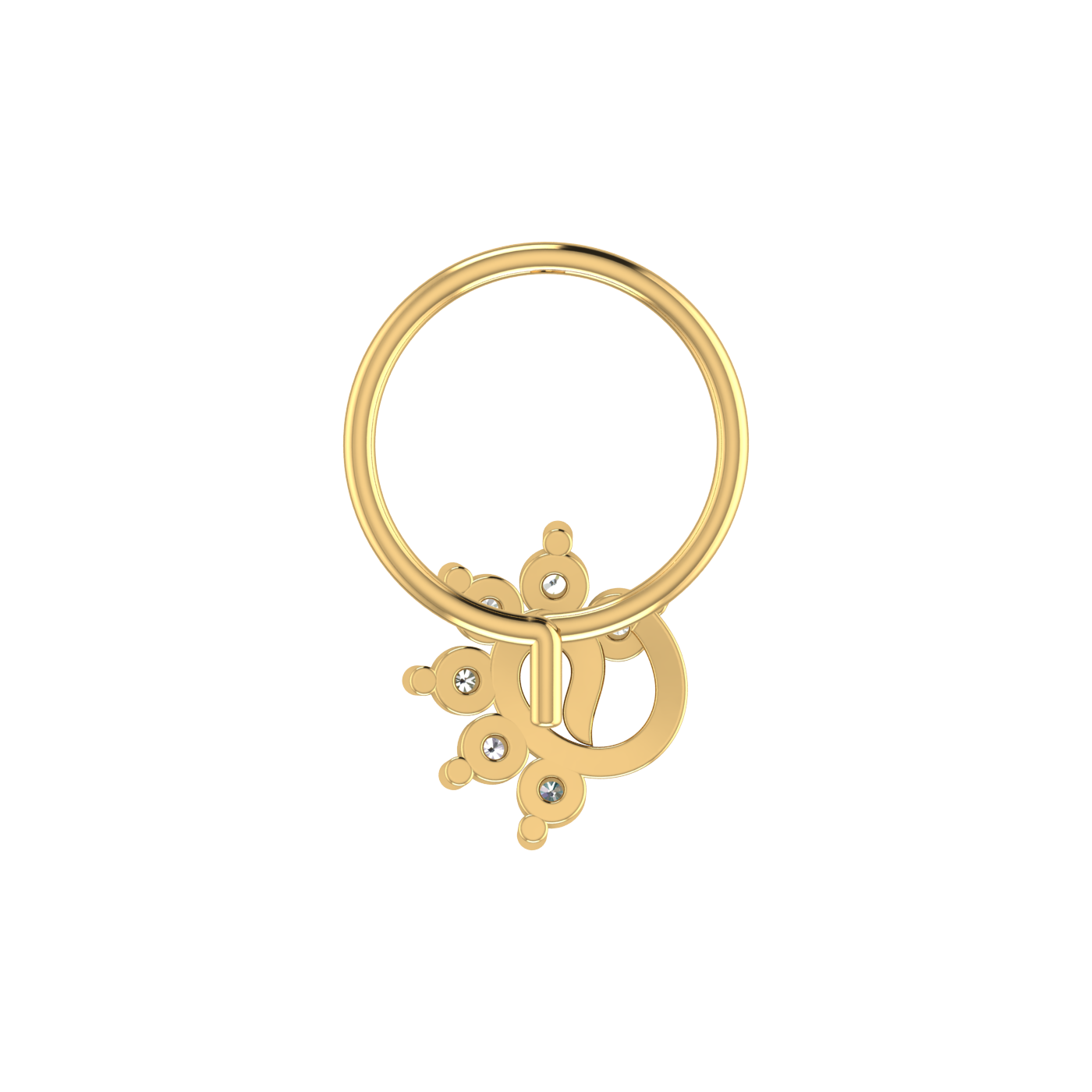 14K Gold Eternal Knot Design 0.09ct Lab Grown Diamond Nose Pin