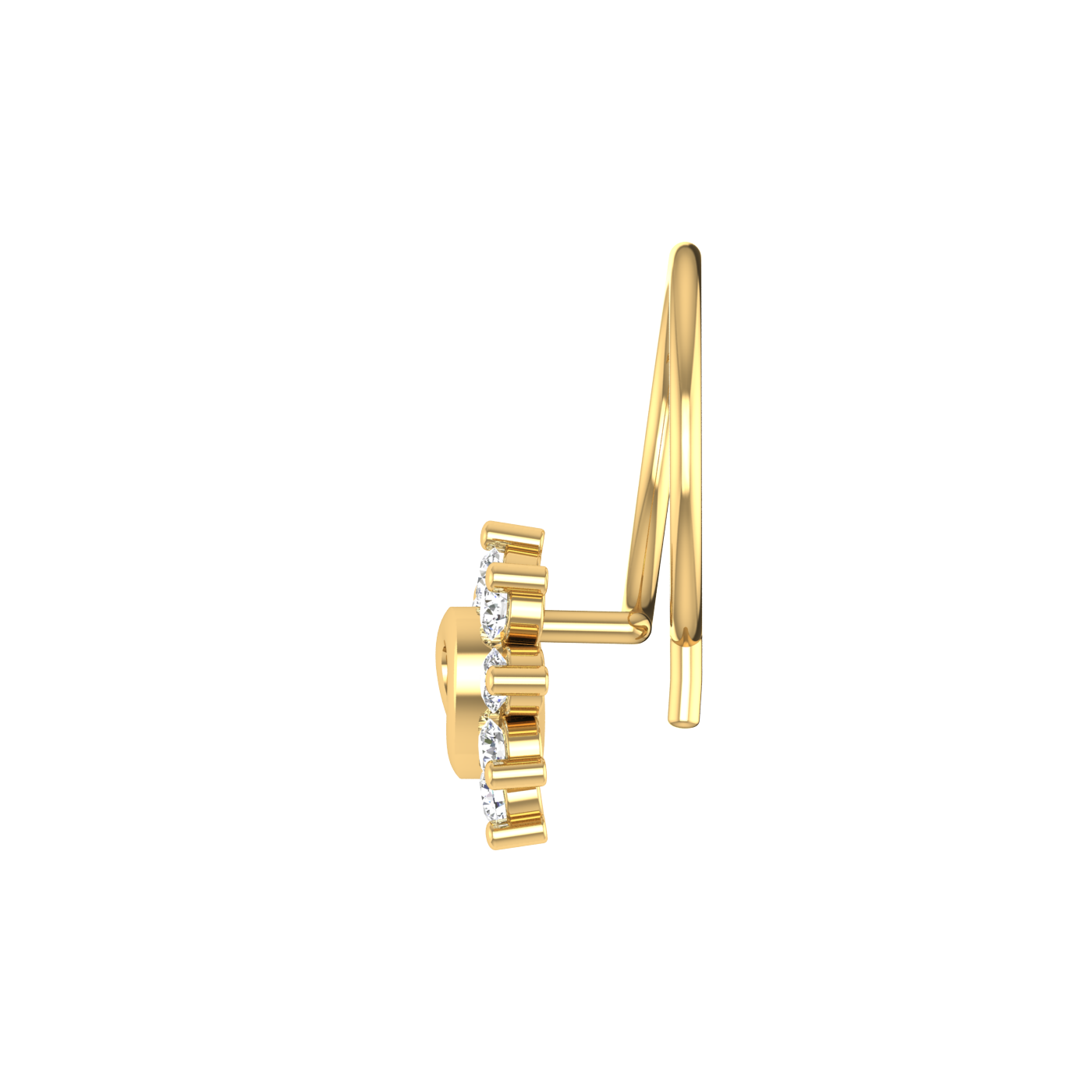 14K Gold Eternal Knot Design 0.09ct Lab Grown Diamond Nose Pin