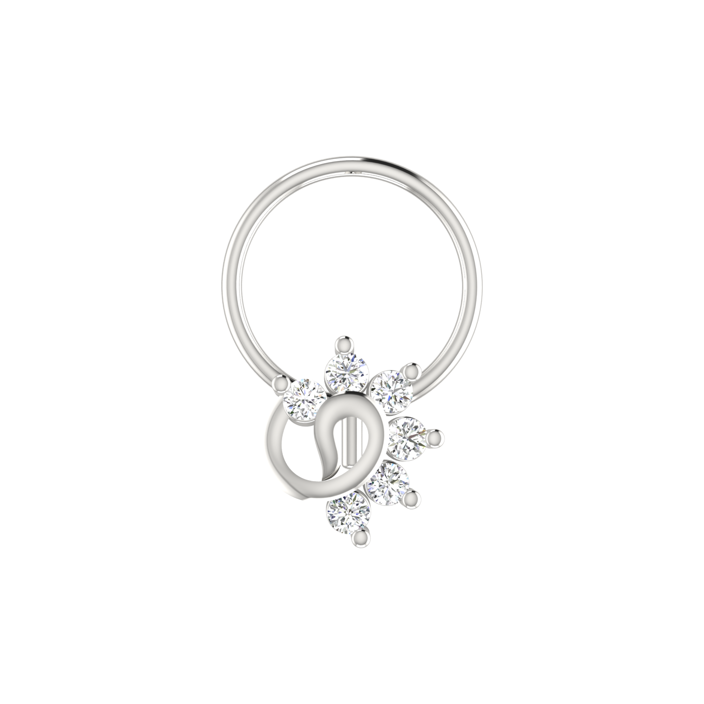 14K Gold Eternal Knot Design 0.09ct Lab Grown Diamond Nose Pin