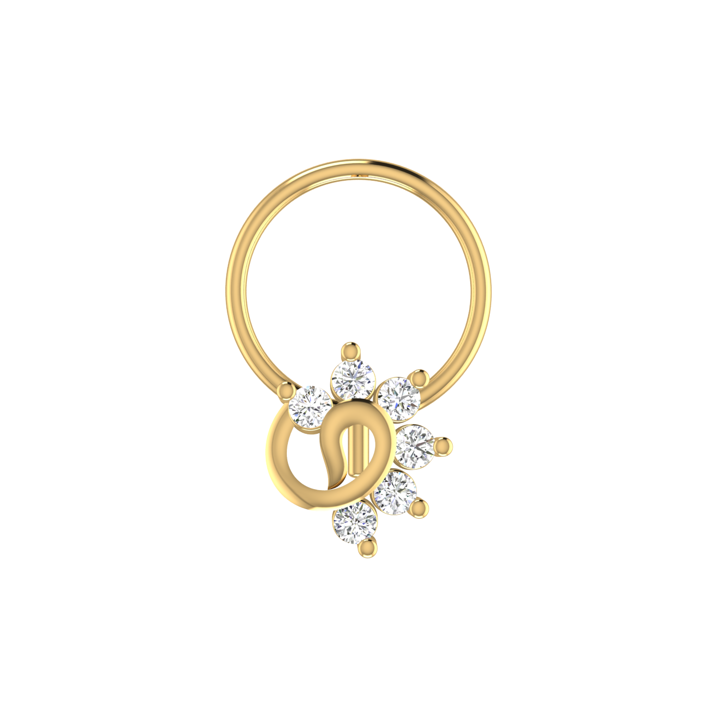 14K Gold Eternal Knot Design 0.09ct Lab Grown Diamond Nose Pin