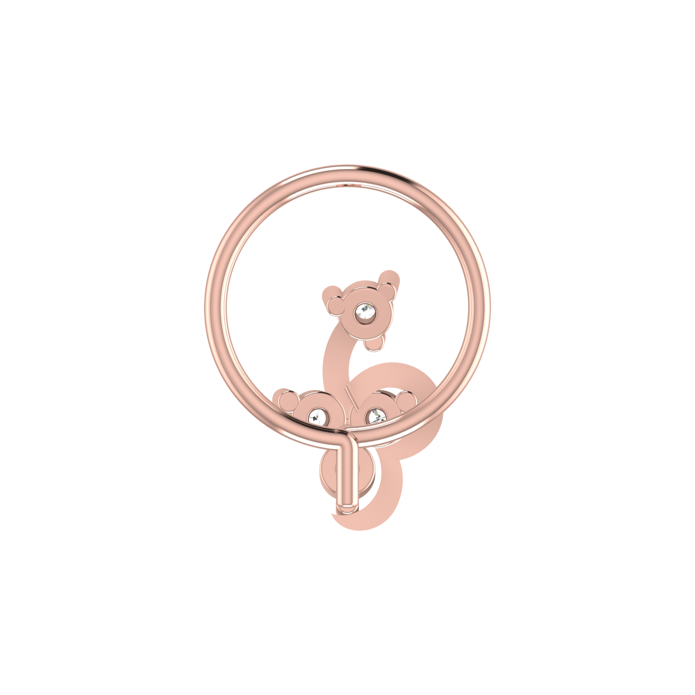 14K Gold Whimsical Petal Design 0.08ct Lab Grown Diamond Nose Pin