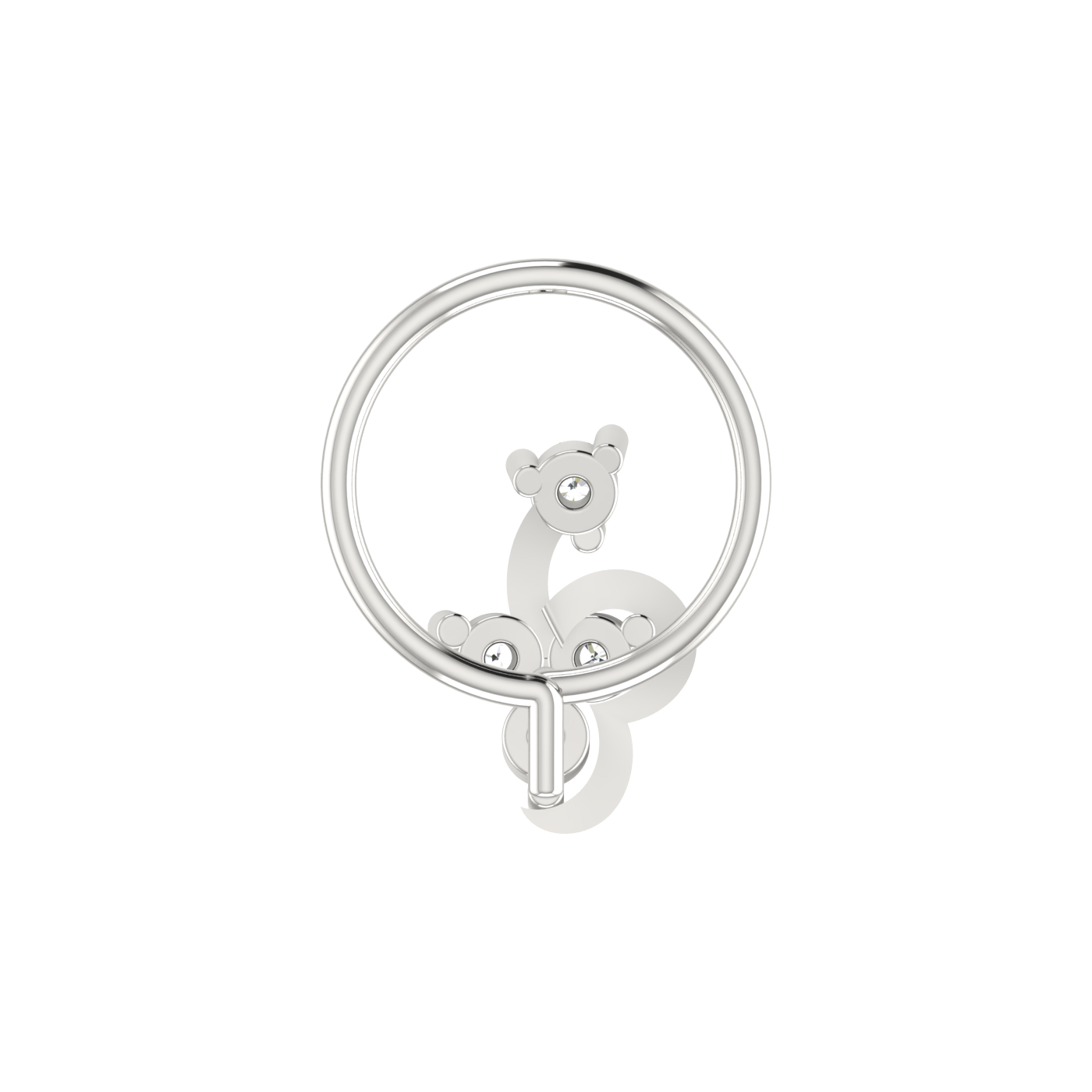 14K Gold Whimsical Petal Design 0.08ct Lab Grown Diamond Nose Pin