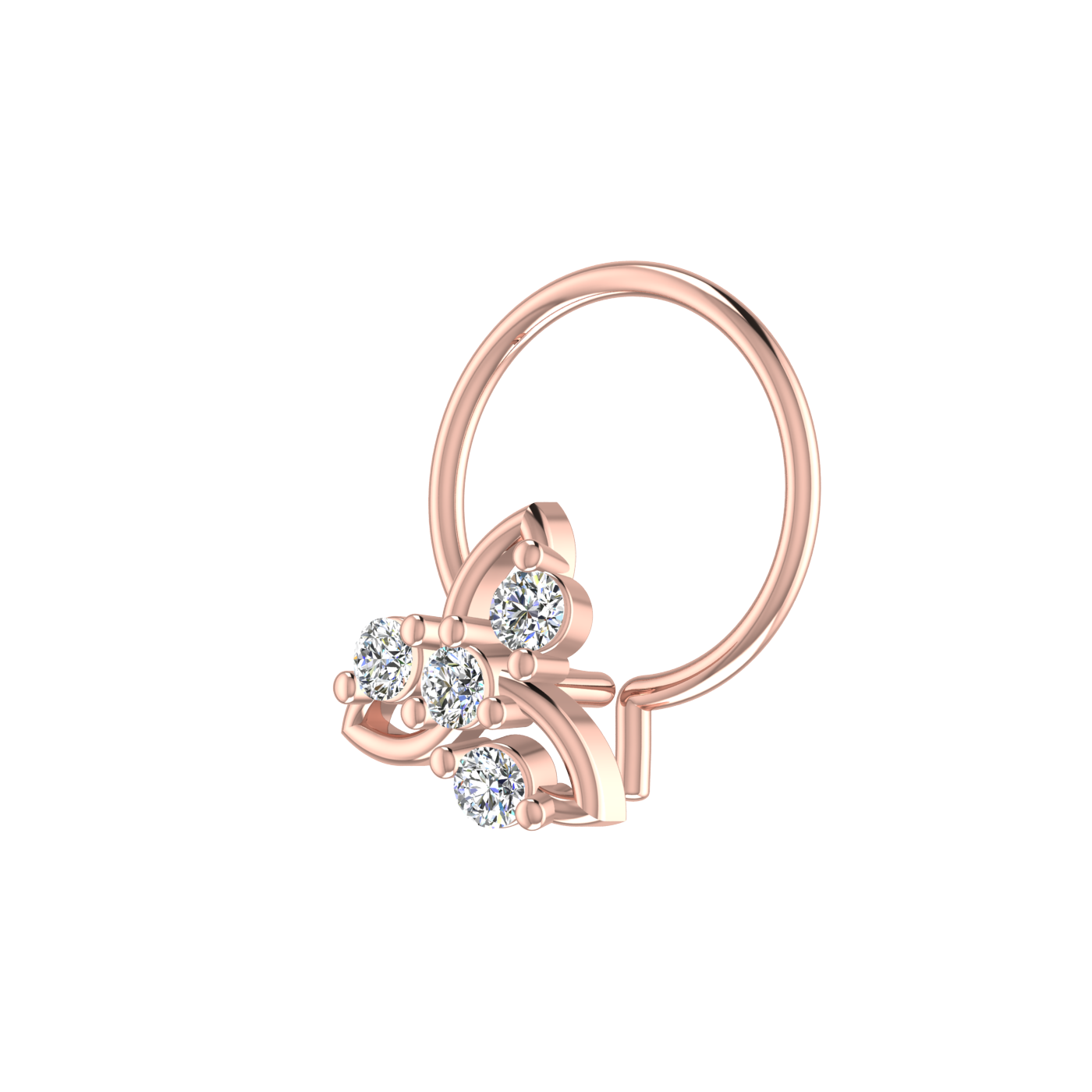 Petal Prism Design 0.08ct Lab Grown Diamond Nose Pin