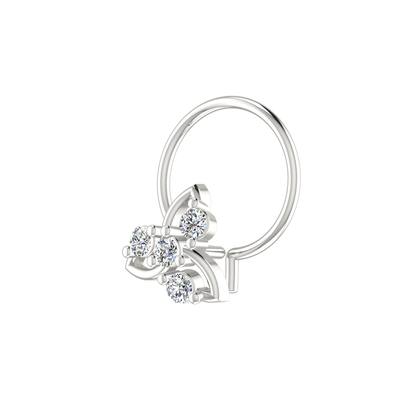 Petal Prism Design 0.08ct Lab Grown Diamond Nose Pin