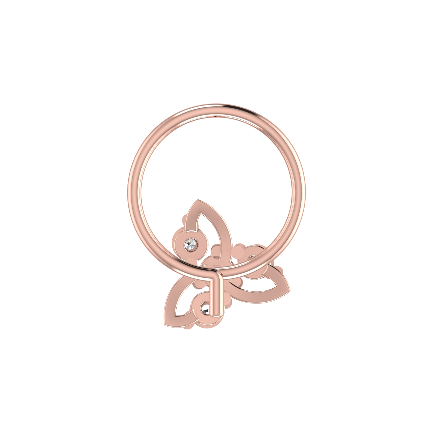 Petal Prism Design 0.08ct Lab Grown Diamond Nose Pin
