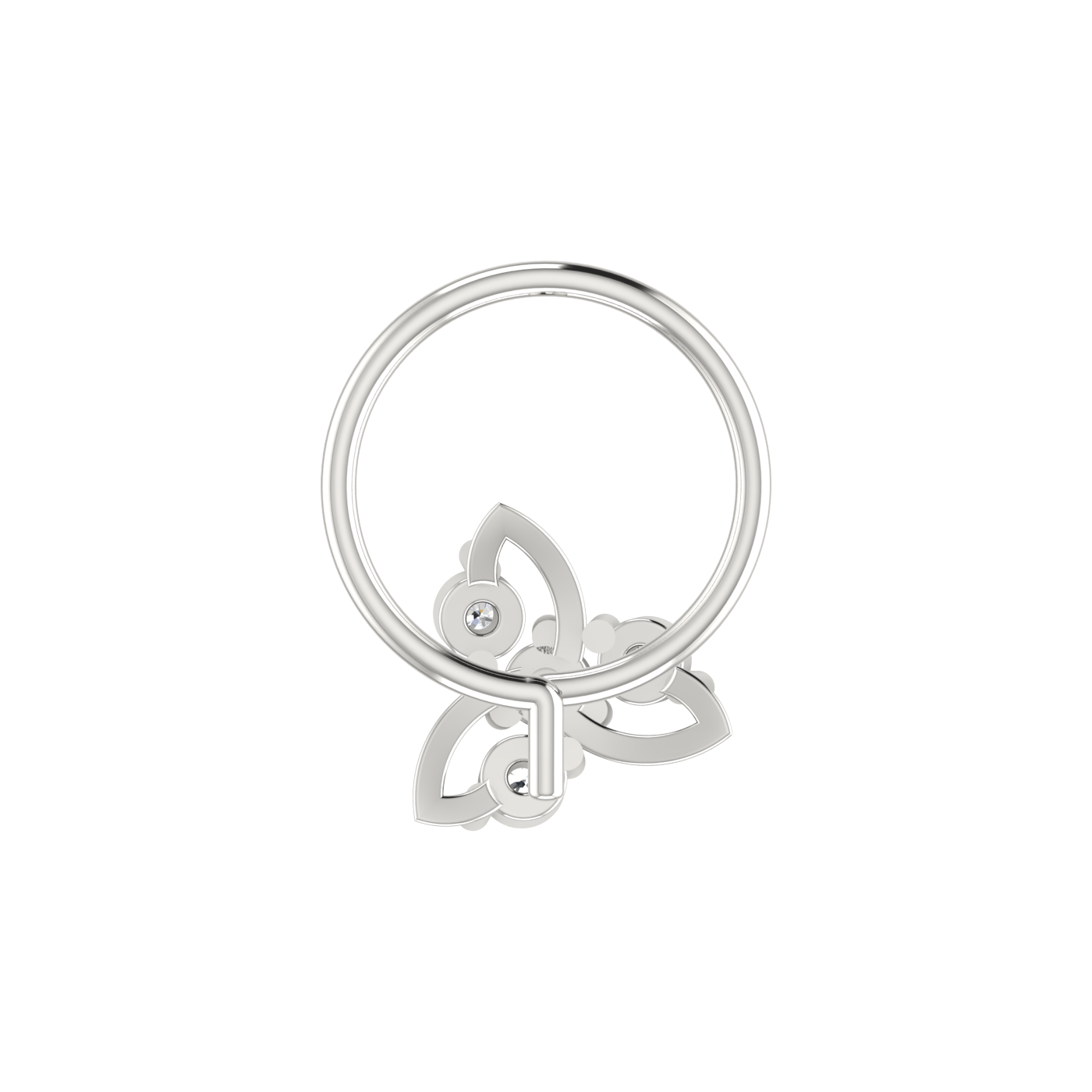 Petal Prism Design 0.08ct Lab Grown Diamond Nose Pin