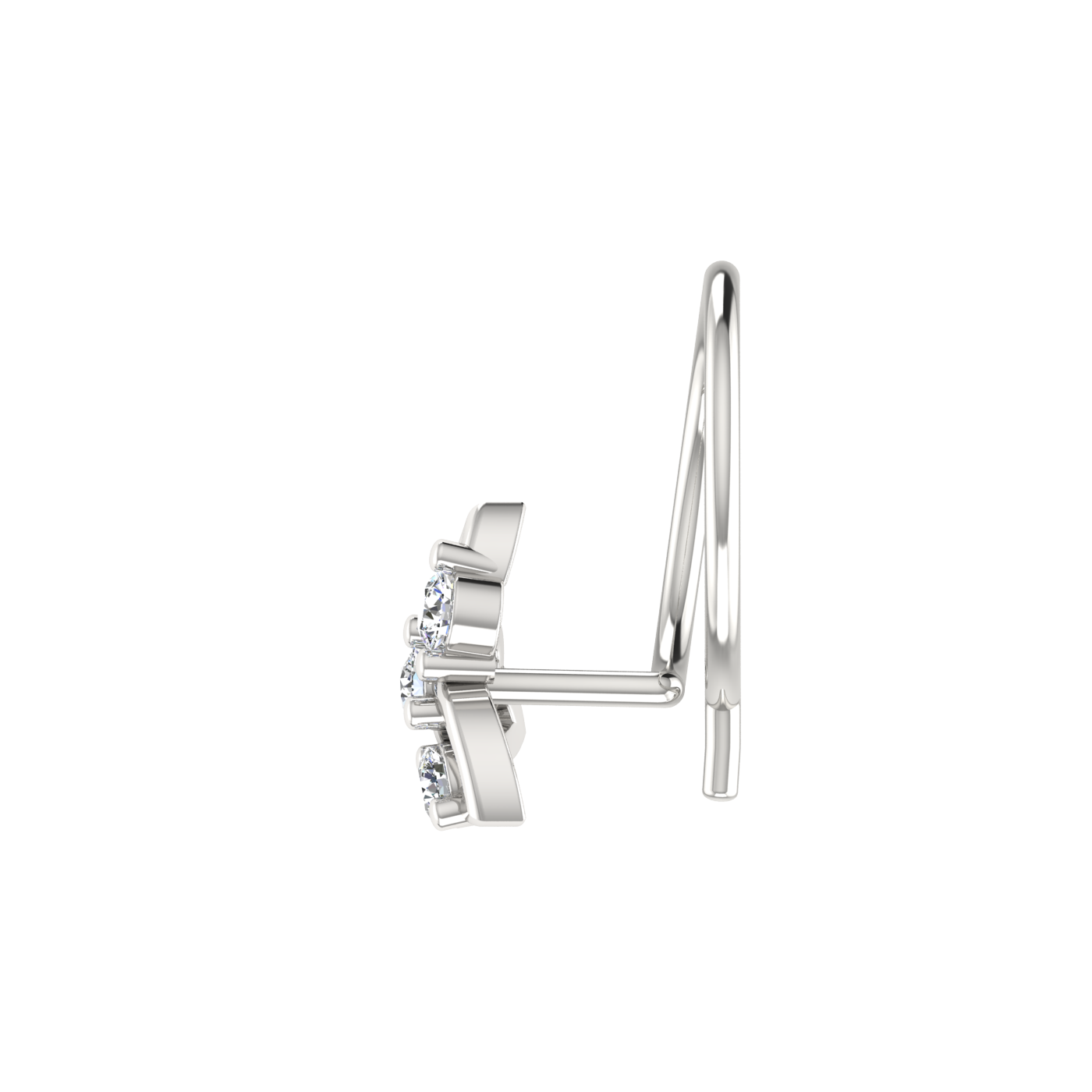Petal Prism Design 0.08ct Lab Grown Diamond Nose Pin