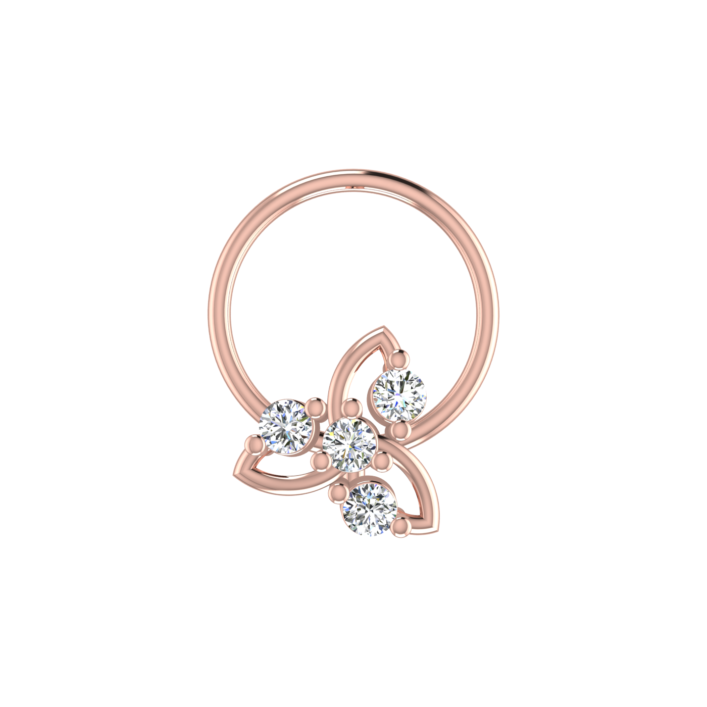 Petal Prism Design 0.08ct Lab Grown Diamond Nose Pin