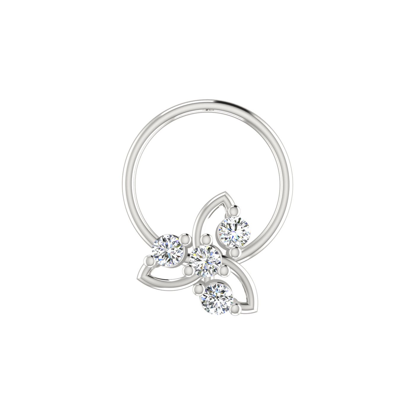 Petal Prism Design 0.08ct Lab Grown Diamond Nose Pin