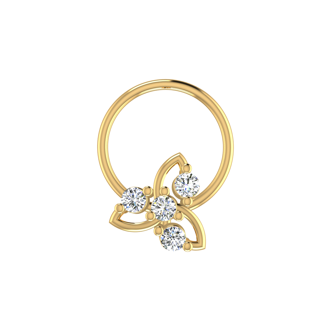 Petal Prism Design 0.08ct Lab Grown Diamond Nose Pin
