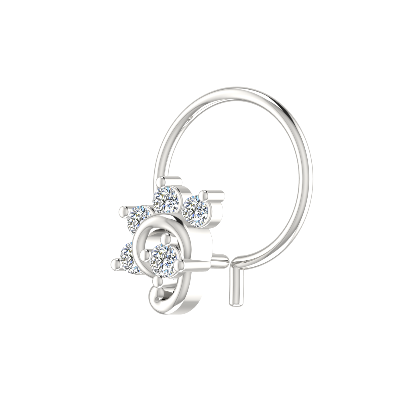 Celestial Swirl Design 0.10ct Lab Grown Diamond Nose Pin