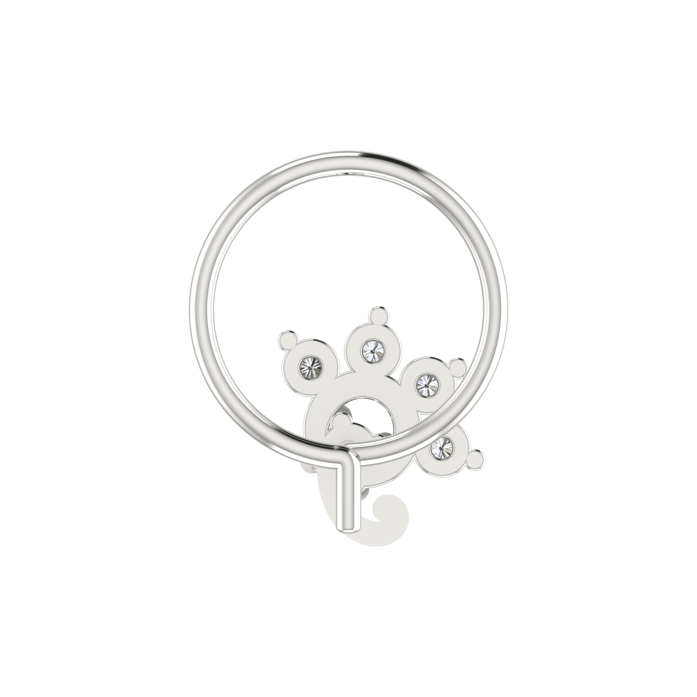 Celestial Swirl Design 0.10ct Lab Grown Diamond Nose Pin